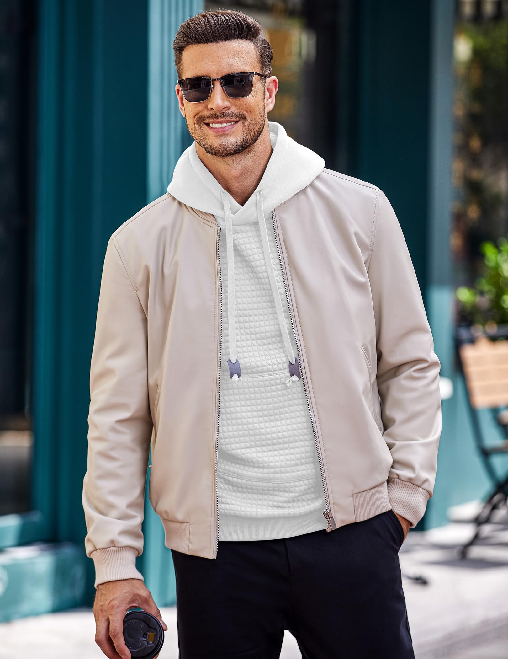 COOFANDY Men's Long Sleeve Waffle Knit Pullover Hoodie with Pocket - Stylish Casual Sweatshirt for Everyday Wear, Outdoor Activities & Lounge Comfort