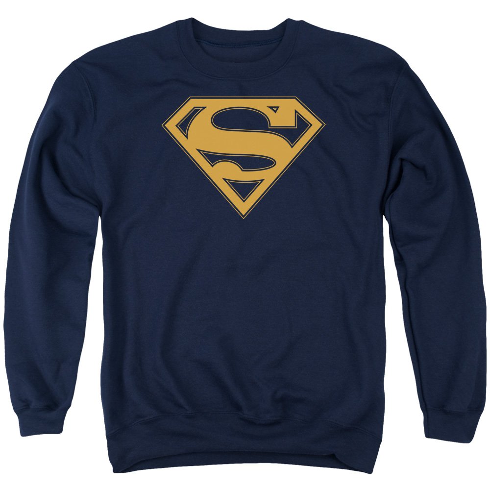 Superman Navy & Orange Shield Unisex Crewneck Sweatshirt for Men & Women - Casual Wear, Cosplay & Superhero Fan Gift