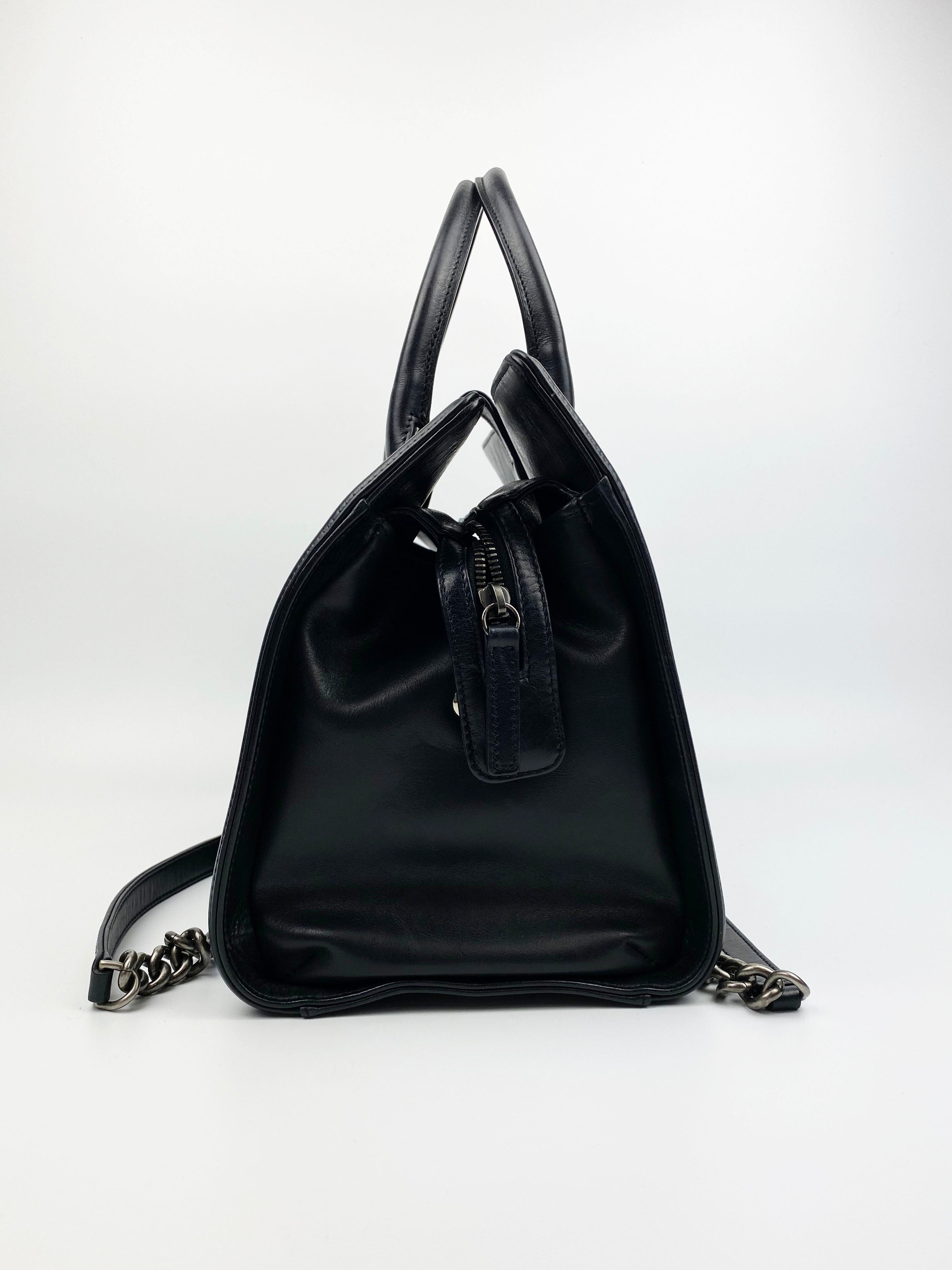Chanel Large Boy Tote Bag in Black Calfskin Leather - Luxury Designer Handbag for Women, Perfect for Work, Travel & Everyday Use