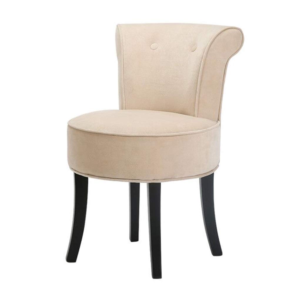 European-Style Vanity Makeup Chair with Backrest - Modern Dressing Stool for Bedroom & Dresser, White (Size: 73x53x46cm) - Perfect for Makeup, Hair Styling & Relaxing in Your Boudoir