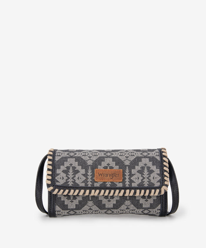 Wrangler All Over Aztec Print Convertible Wallet for Men & Women - Stylish Bifold RFID Blocking Travel Wallet for Everyday Use & Outdoor Adventures