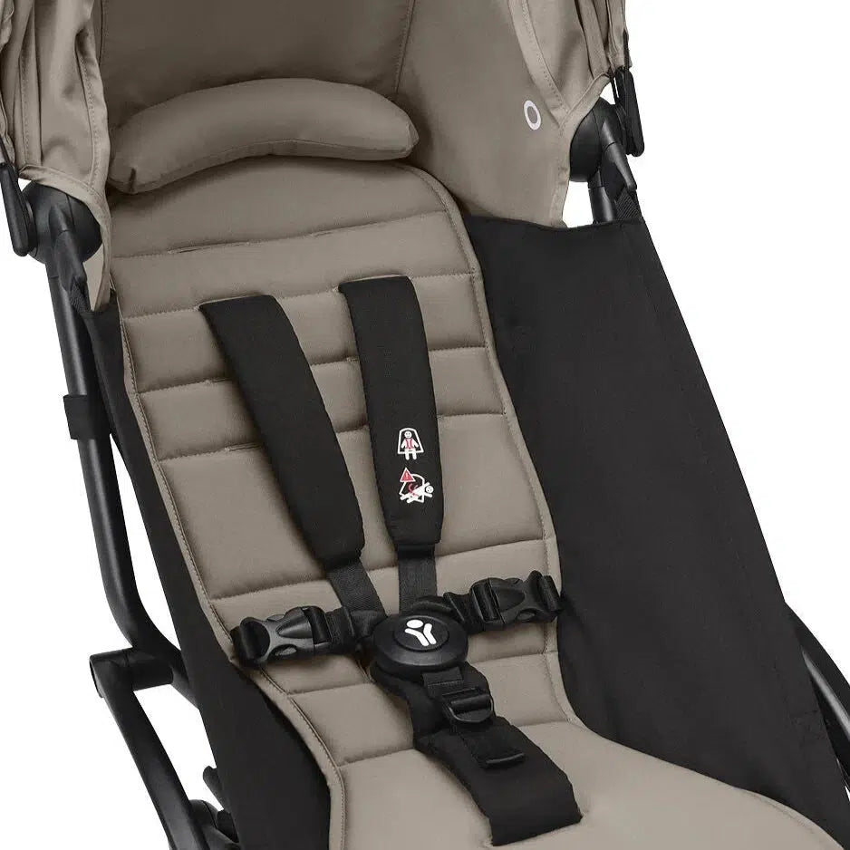 Stokke YOYO 3 Lightweight Baby Stroller for Ages 6+ Months - Black Frame & Taupe Fabric - Compact Foldable Travel Stroller for Airplanes, Shopping & City Walks