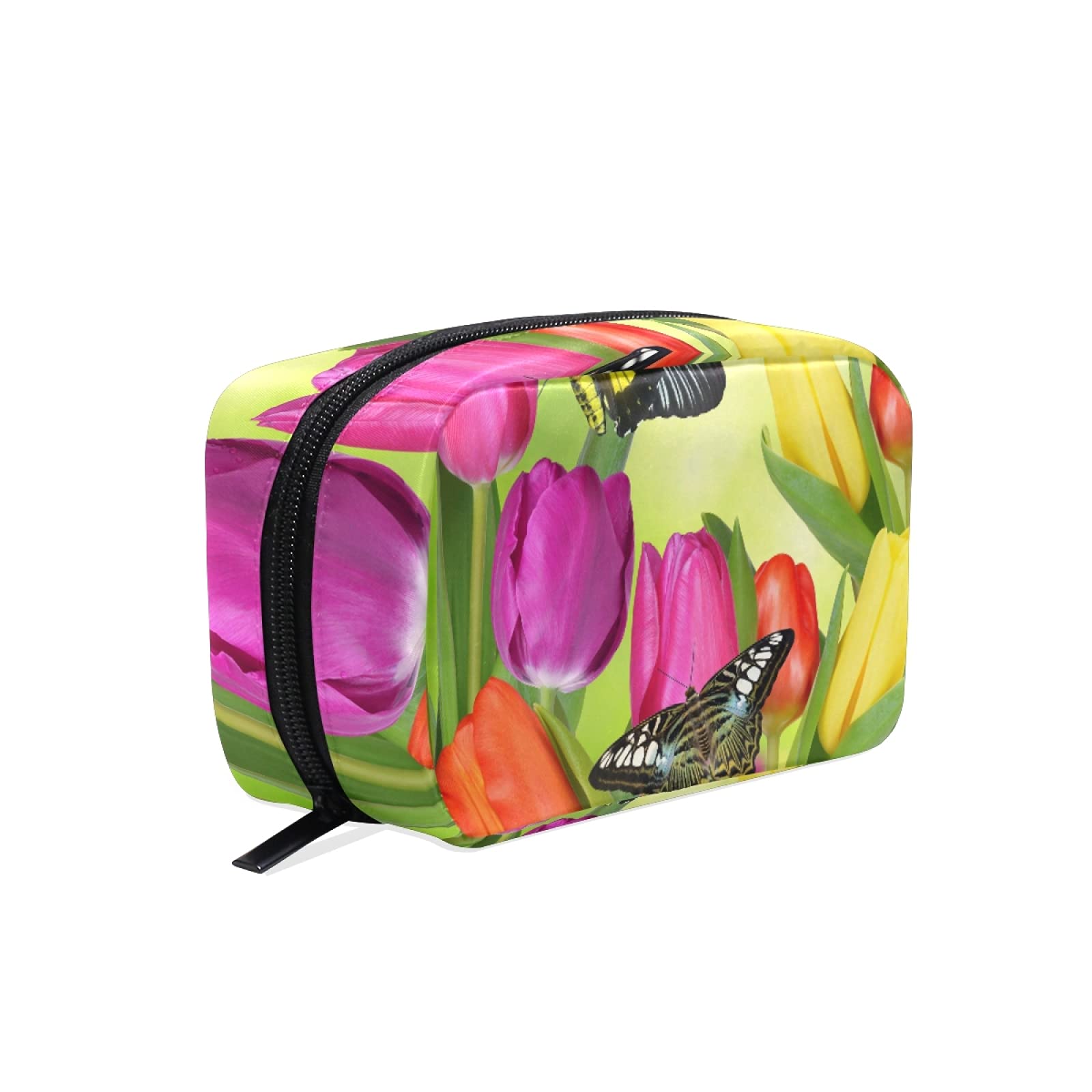 Floral Butterfly Makeup Bag for Women - Travel Cosmetic Pouch & Brush Organizer | Perfect for Vacation & Daily Use