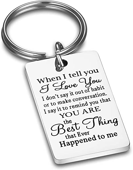 I Love You Keychain for Husband - Romantic Gift for Boyfriend, Wife & Men - Valentine's Day Present - Perfect for Anniversaries, Weddings & Couple Moments