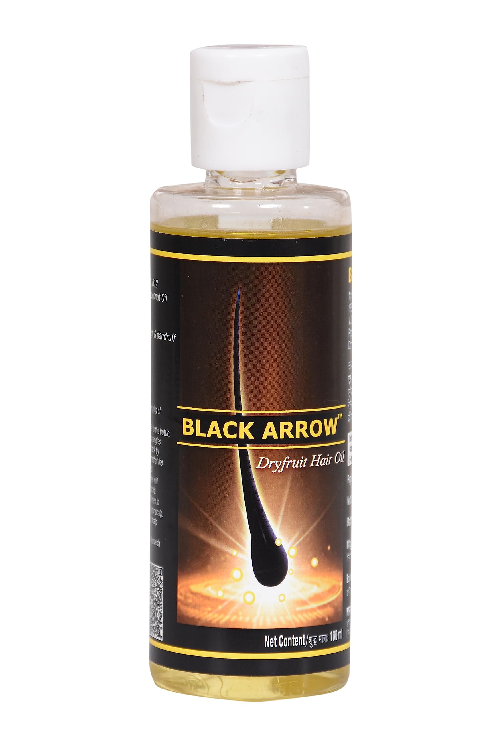 Black Arrow Dry Fruit Hair Oil for Hair Growth, Hair Fall Control, Anti-Graying & Dandruff Treatment - 100ml Natural Hair Care Solution | Perfect for Daily Scalp Massage & Damaged Hair Repair