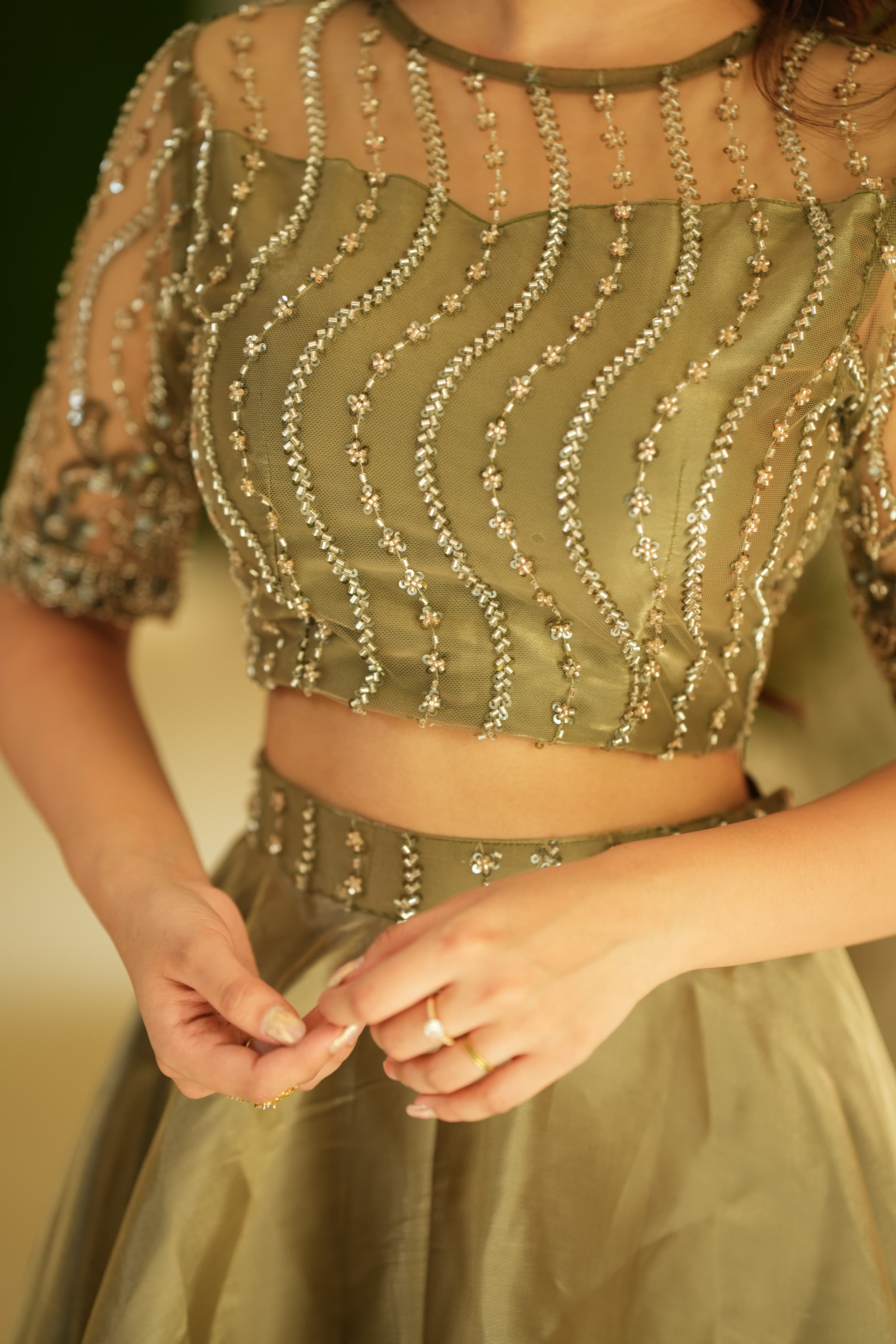 Pragya Premium Party Wear Crop Top & Skirt Set - Elegant Women's Outfit for Night Out, Club, Dinner Date & Special Occasions