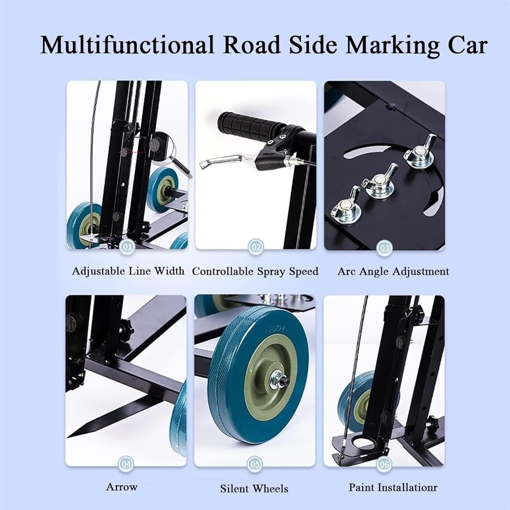 YOGAYE Multifunctional Line Marking Machine - Adjustable Paint Striping Tool for Straight, Arc & Round Lines | Perfect for Parking Lots, Sports Courts & Road Marking