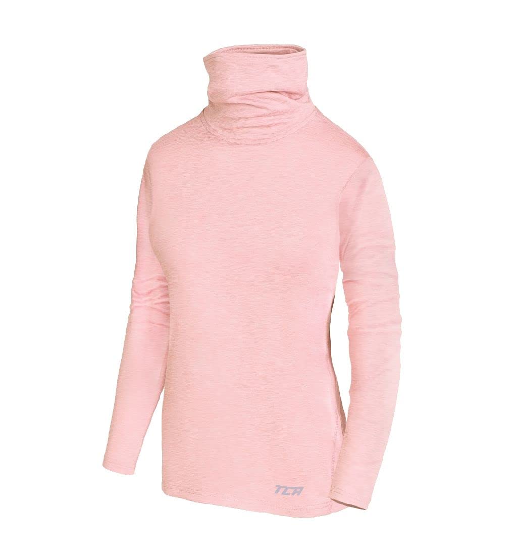 TCA Women's Thermal Long Sleeve Workout Top with Thumbholes & Funnel Neck - Warm Running Shirt for Cold Weather Training, Yoga & Outdoor Activities
