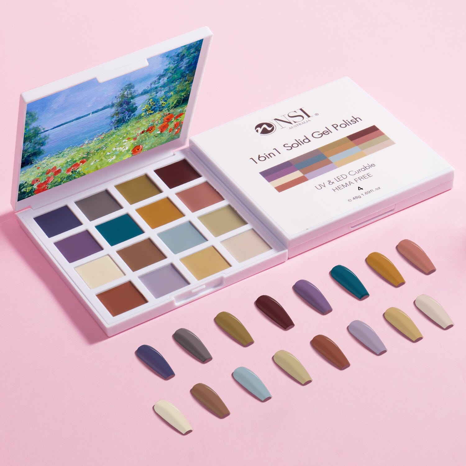 16-in-1 Solid Gel Nail Polish Set - Long Lasting UV LED Soak Off Gel Polish Kit with 16 Vibrant Colors for Salon & Home Manicure - Perfect for Nail Art, DIY Nails, and Professional Use