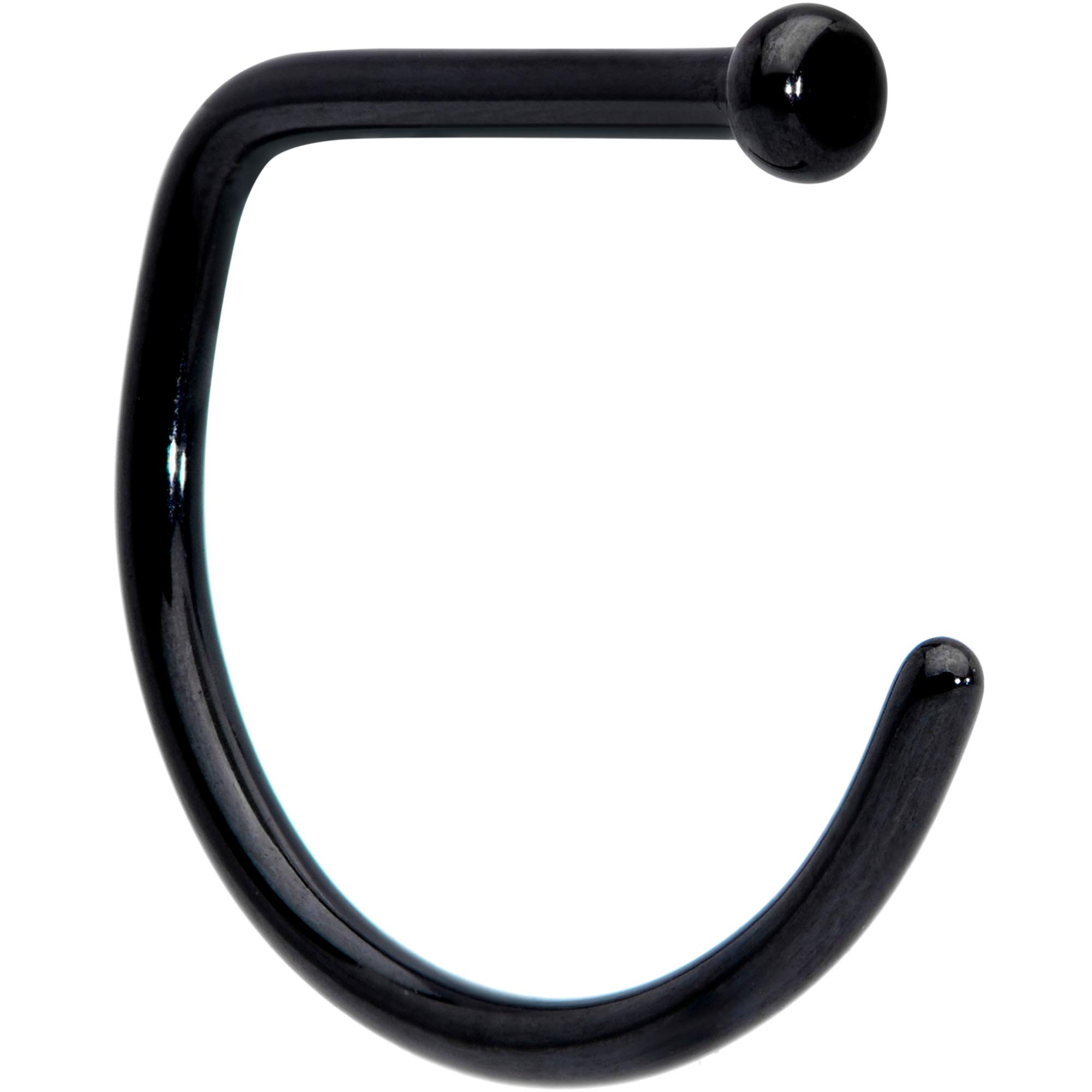18G Grade 23 Titanium D-Shaped Nose Ring - 3/8