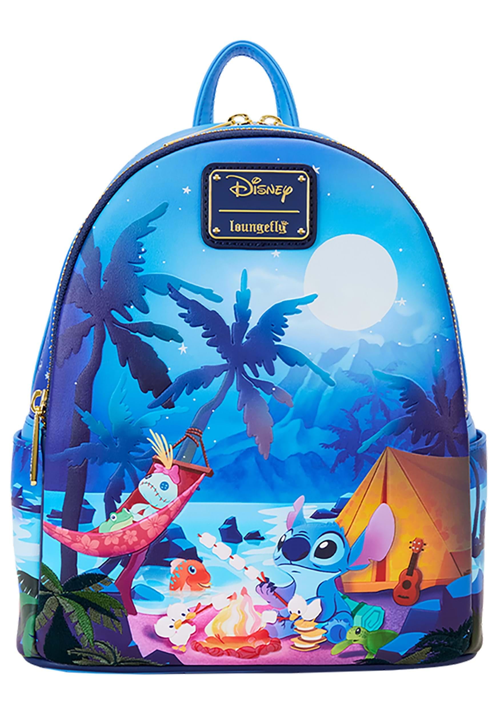 Loungefly Disney Stitch Camping Cuties Glow Mini Backpack - Cute Lilo & Stitch Themed Bag for Women & Teens | Perfect for School, Travel & Disney Park Visits