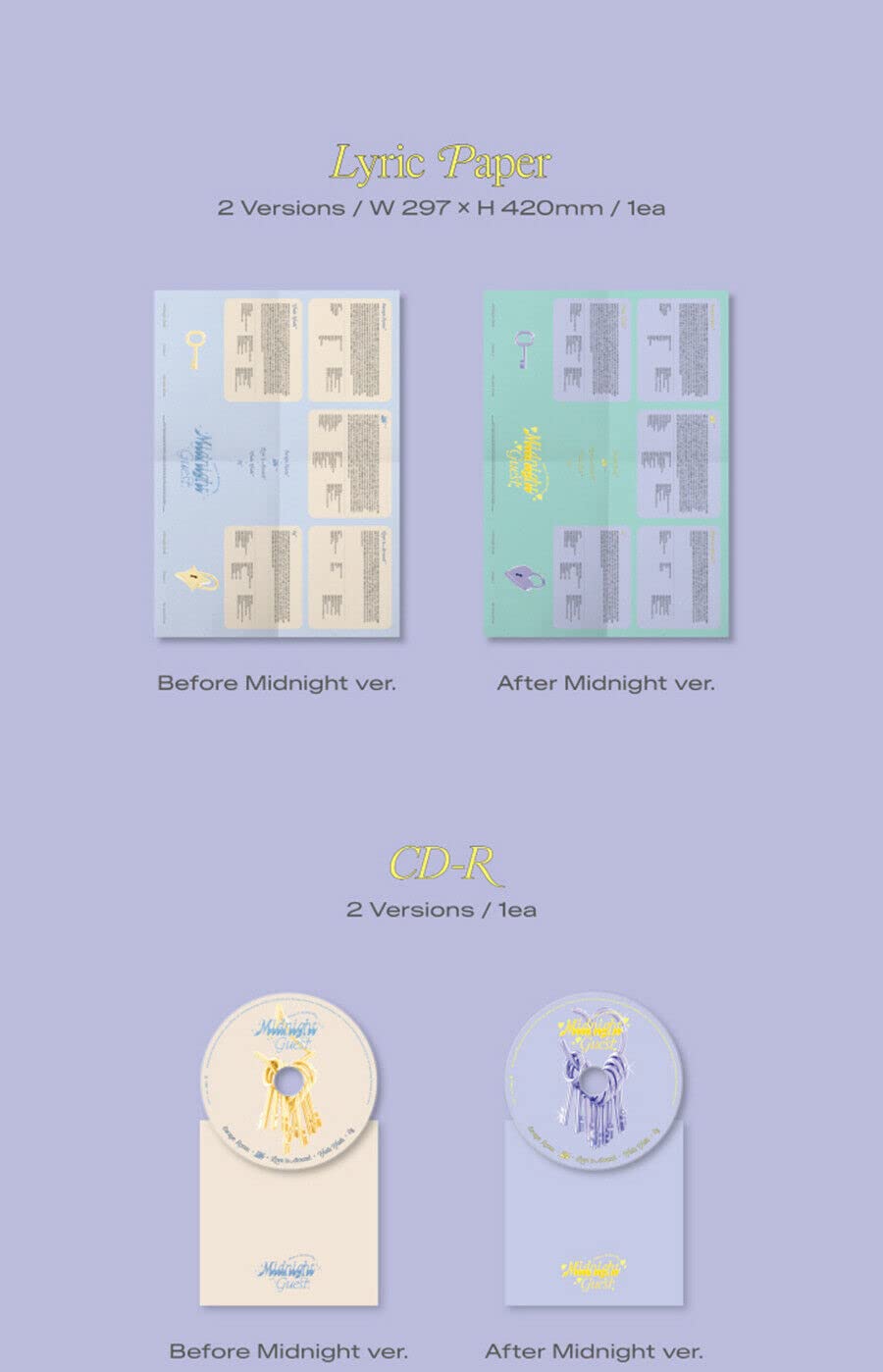 FROMIS_9 [MIDNIGHT GUEST] 4th Mini Album - 2CD Set with Limited Unfolded Poster, 2 Photo Books, Postcards & Collectibles (K-Pop Music Gift for Fans) - Perfect for K-Pop Collections, Birthday Gifts & Fan Meetings