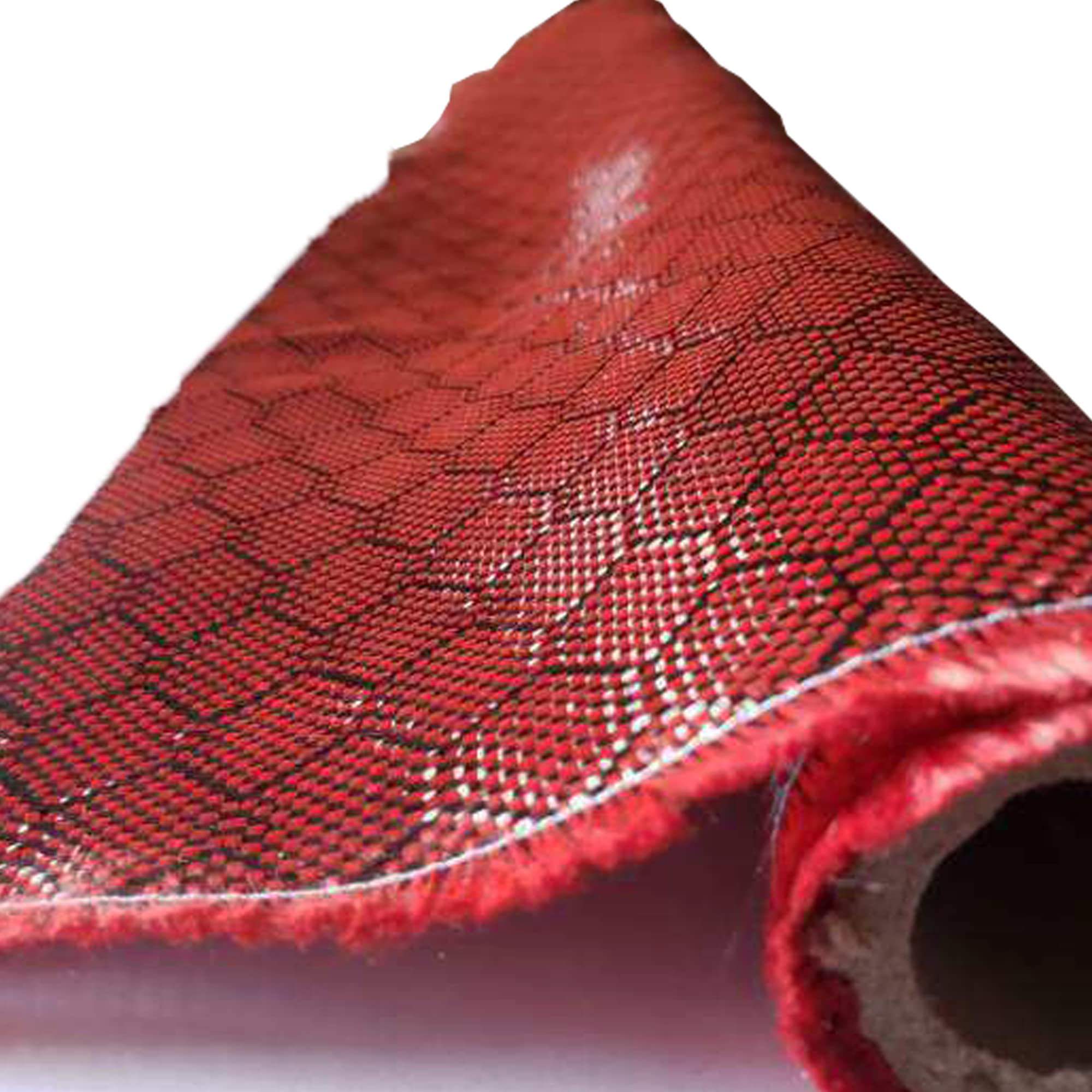 KARBXON Carbon Fiber Beehive Weave Fabric - 1 Meter Wide (39.8 in) - 3K 240g/m² - Red - 5ft to 10ft Rolls - High-Tech Fiber Cloth for Automotive Repair, Boat Restoration & DIY Projects