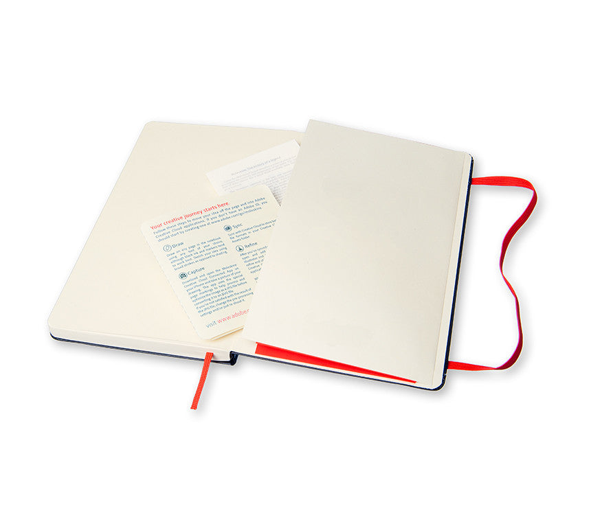 Moleskine Adobe Smart Notebook - Hard Cover Creative Cloud Connected Digital Notebook for Sketching, Drawing & Note Taking - Perfect for Artists, Designers & Students