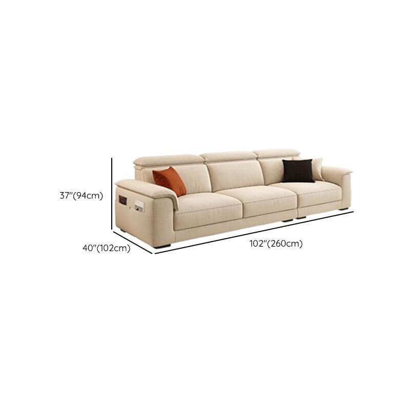 L-Shaped & Straight Left Sofa Chaise with Adjustable Headrest & Natural Wood Support - Perfect for Living Rooms, Home Theaters & Small Spaces