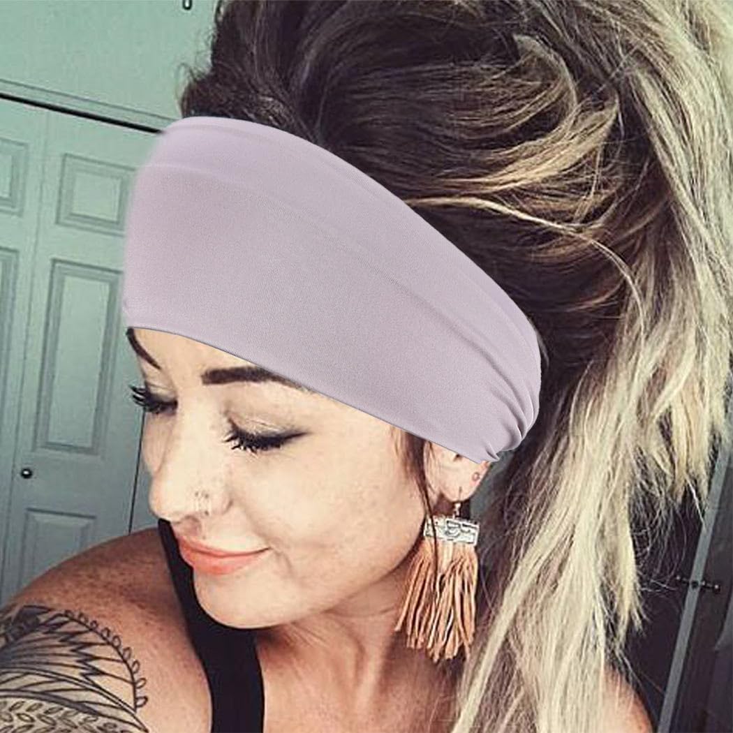 CAKURE Extra Wide Stretch Knotted Headbands for Women - 4 Pack, African Turban Style, Yoga Running Workout Hair Accessories | Perfect for Gym, Sports, and Everyday Fashion