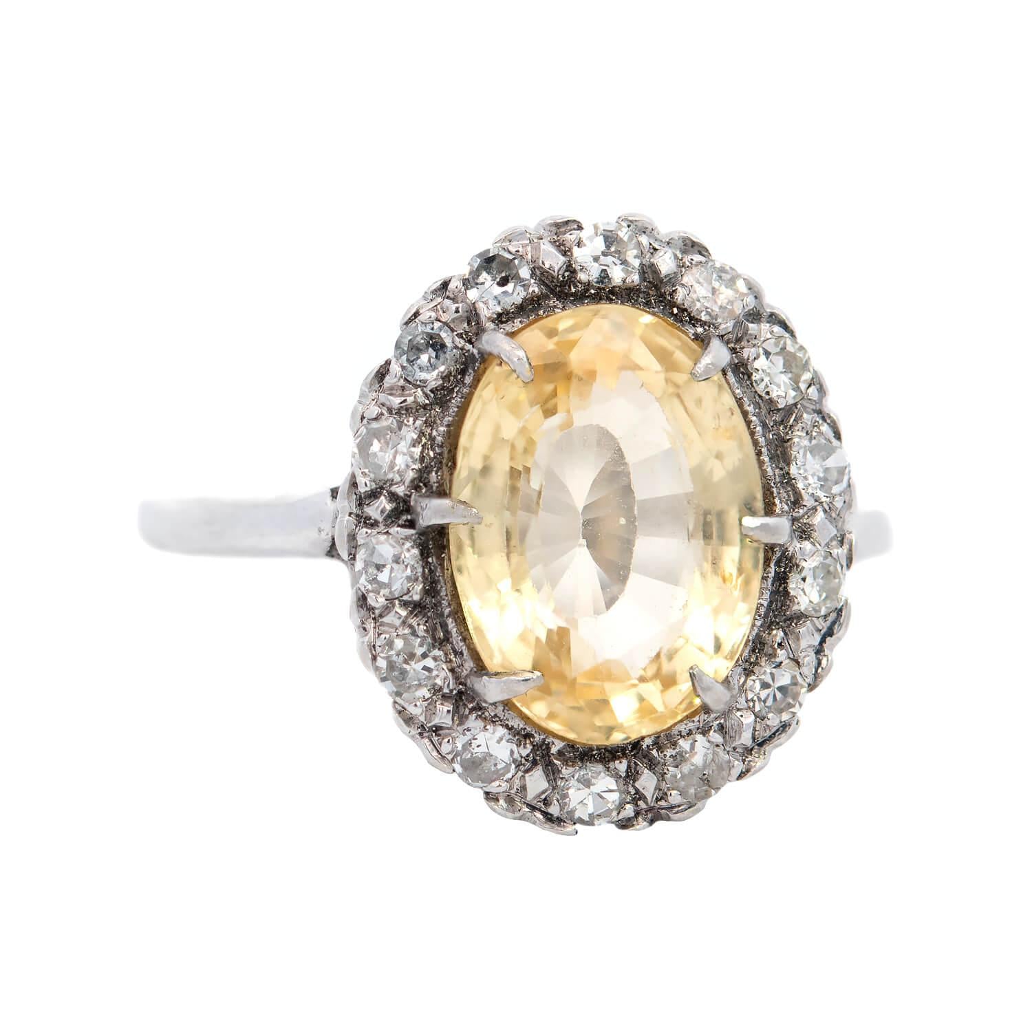 Exquisite Victorian 14k Gold GIA Certified No Heat 3.96ct Ceylon Sapphire & Diamond Engagement Ring - Perfect for Vintage Weddings, Anniversary Gifts & Special Occasions