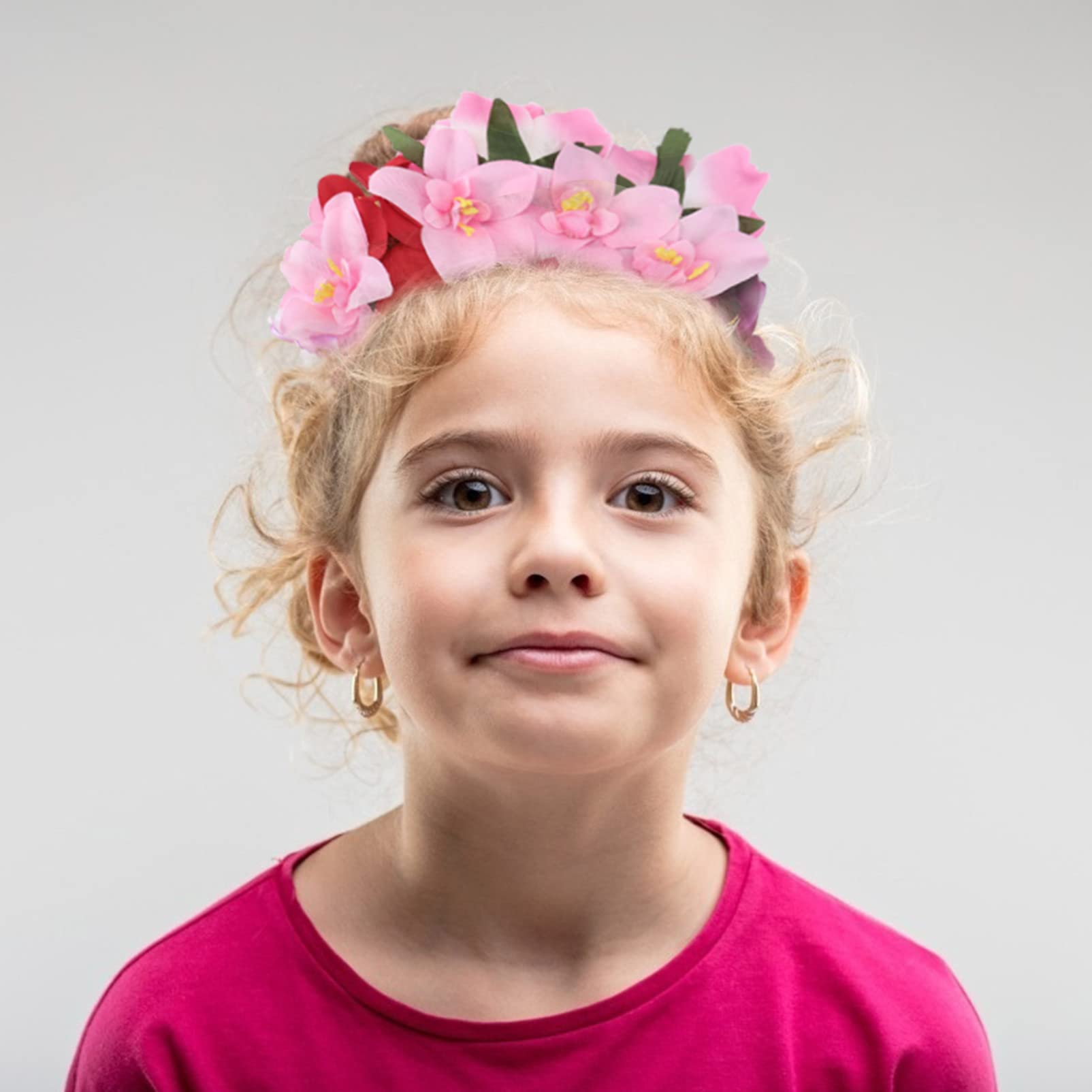 Minkissy Mexican Day of the Dead Headband - Floral Rose Crown for Halloween Costume, Dia de los Muertos Party, Cosplay & Festival Accessories (Pink) - Perfect for Themed Events, Photo Shoots and Cultural Celebrations