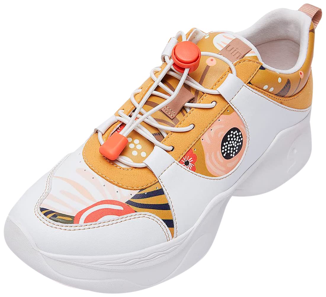 UIN Women's Chunky Fashion Sneakers - Comfortable Walking Shoes for Women, Casual Art Painted Dad Shoes with Arch Support - Perfect for Travel, Work, and Everyday Wear (Size 5)