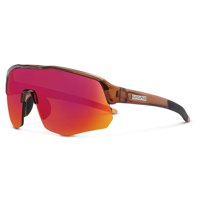 Cadence Matte Crystal Amber & Polarized Red Mirror Lens Sunglasses - UV Protection, Stylish Outdoor Shades for Driving, Beach & Sports Activities