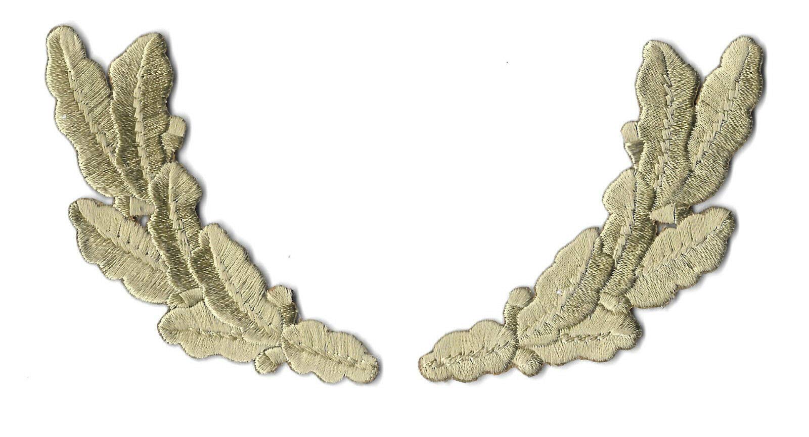 Khaki Embroidered Iron On Patch for Uniforms, Crafts & Hats - Scrambled Eggs Design - DIY Sewing & Clothing Repair Accessories