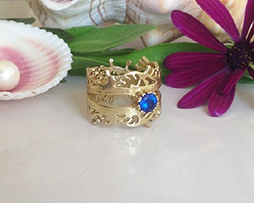 Navy Blue Sapphire Ring - 14K Gold Gemstone Ring for Women - September Birthstone Jewelry - Delicate Prong Set Engagement Ring - Perfect for Weddings, Anniversaries & Gifts