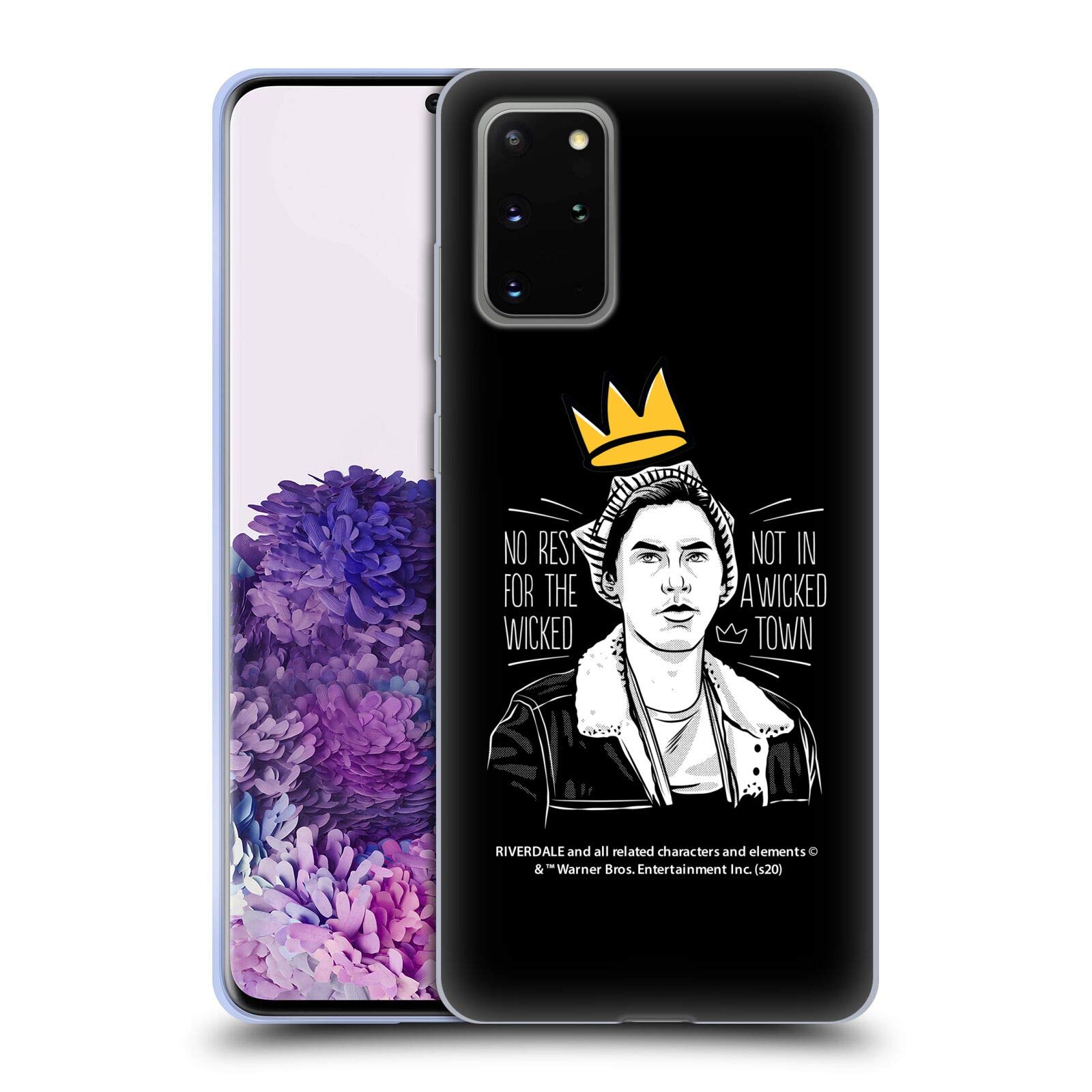 Officially Licensed Riverdale No Rest for The Wicked Crown Jughead Jones Soft Gel Phone Case for Samsung Galaxy S20+/S20+ 5G - Durable Protection & Stylish Design for Fans | Perfect for Daily Use, School, Work & Travel