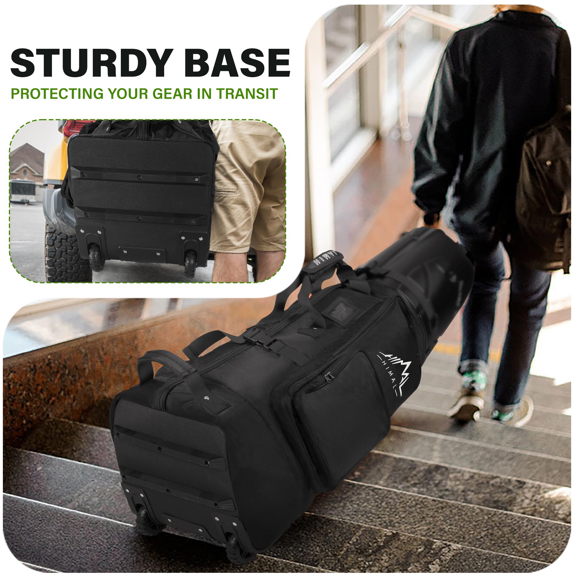Premium 1680D Heavy Duty Golf Travel Bag with Hard Case Top - Airline Approved, Wheeled Golf Club Carrier for Easy Transport | Perfect for Air Travel & Golf Tournaments