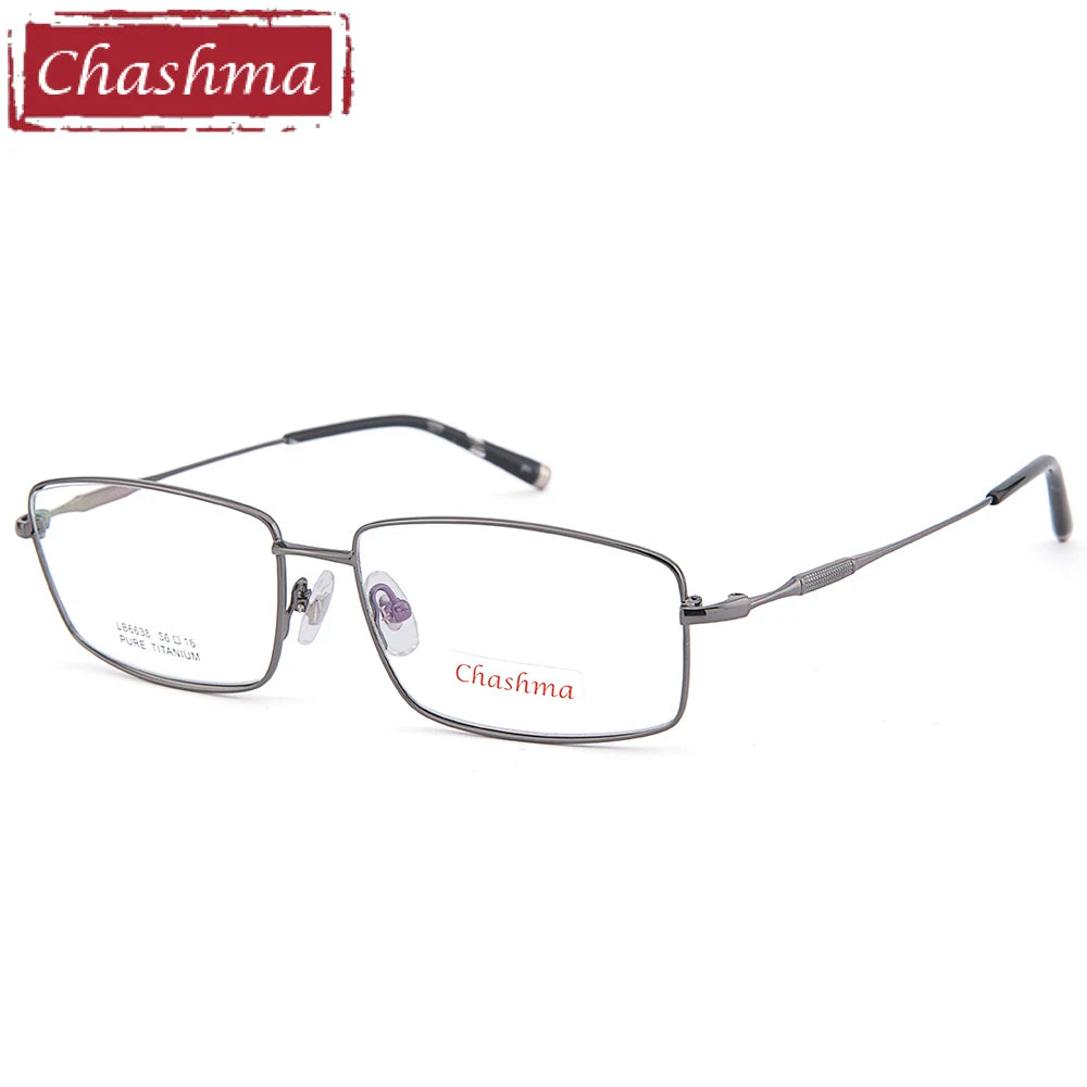 Titanium Full Rim Square Eyeglasses for Men - Lightweight & Durable Frame - Perfect for Work, Reading & Everyday Use