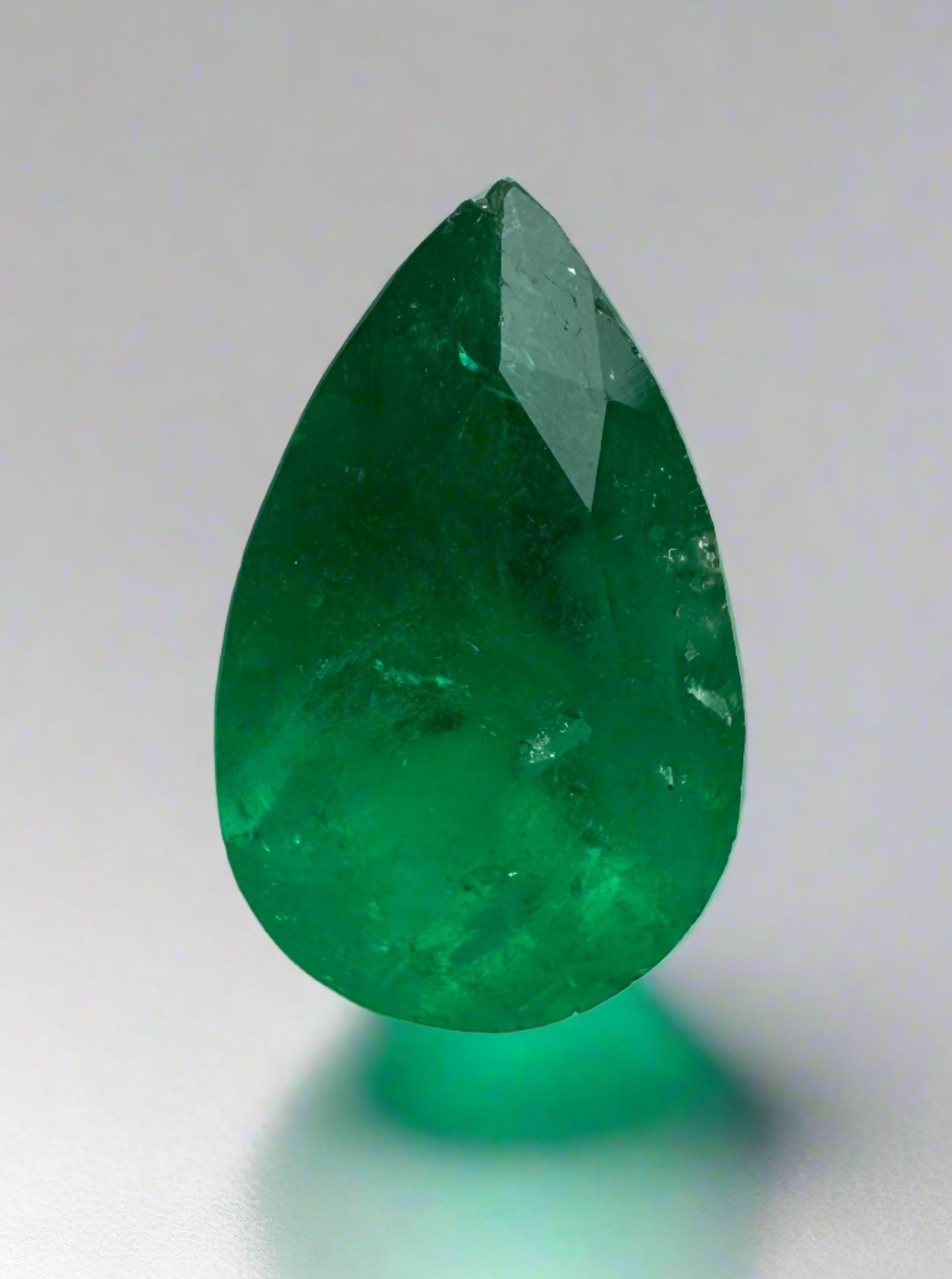 2.34 Carat Intense Green Natural Loose Colombian Emerald Pear Cut Gemstone for Jewelry Making, Engagement Rings & Luxury Gifts
