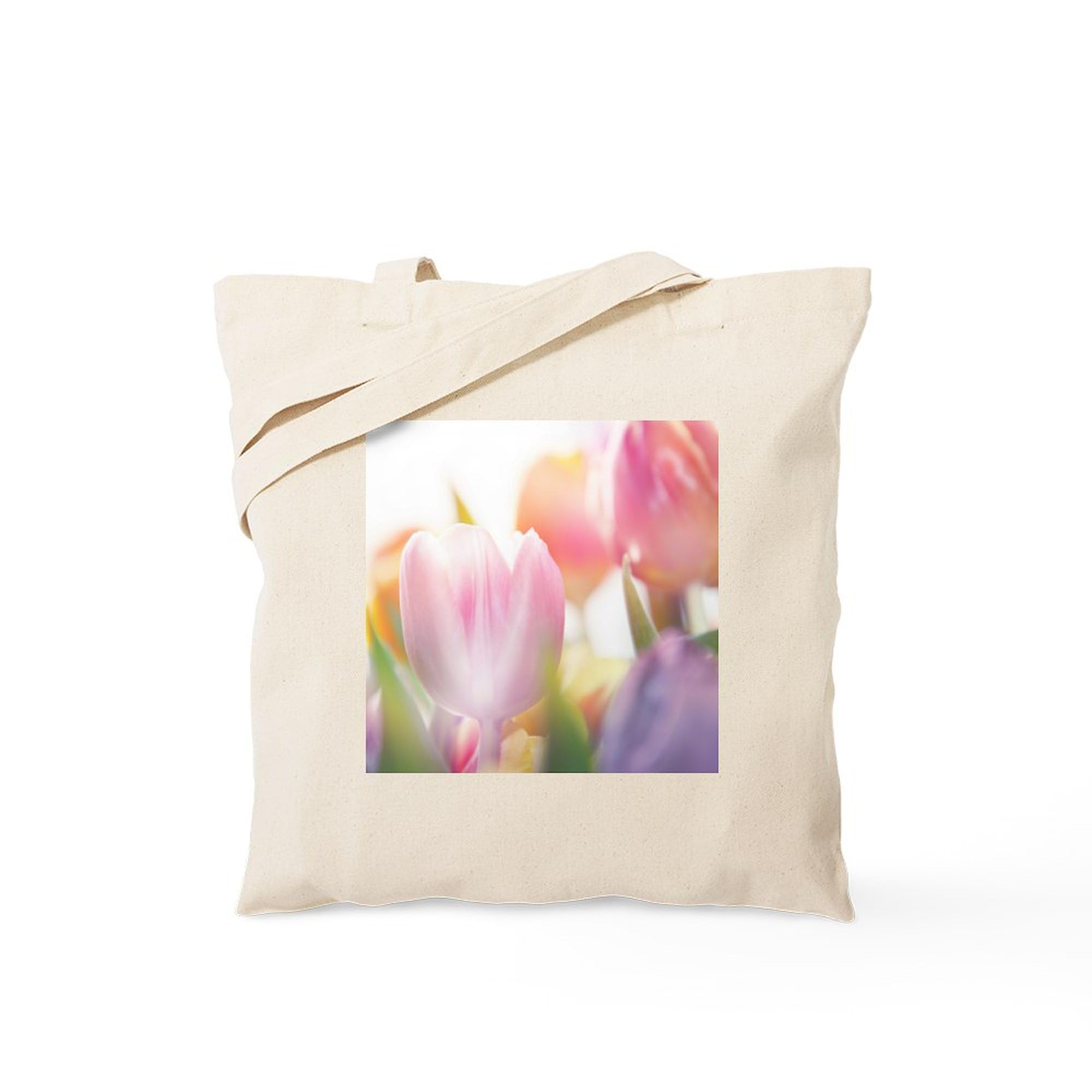 Beautiful Tulips Canvas Tote Bag - Eco-Friendly Reusable Shopping Bag for Groceries, Beach & Daily Use | Natural Cotton Tote with Floral Design