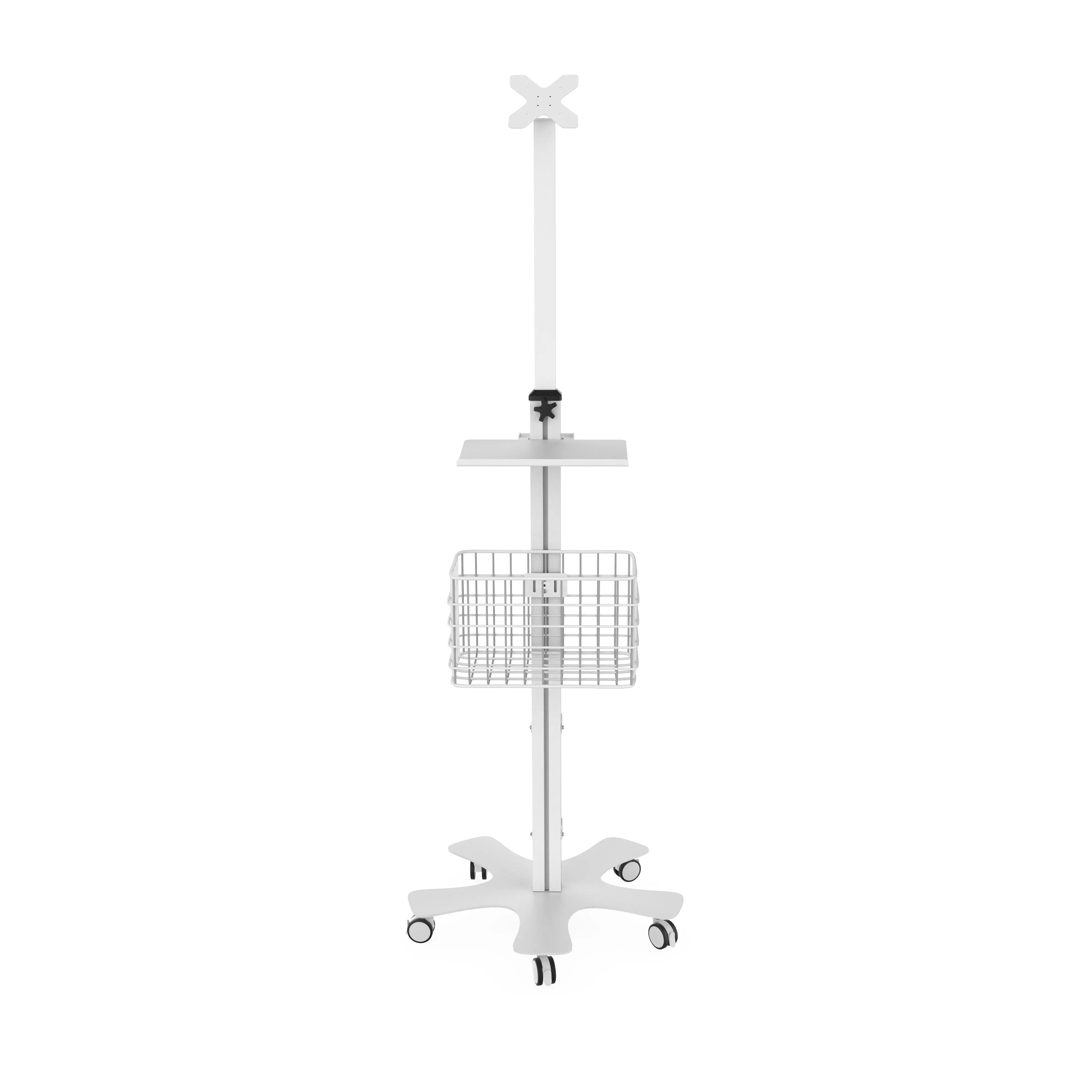 Adjustable Medical Floor Stand with VESA Plate 75x75/100x100 - Heavy Duty Monitor Mount for Hospital, Clinic & Home Use - Perfect for Medical Equipment, TVs & Computer Screens