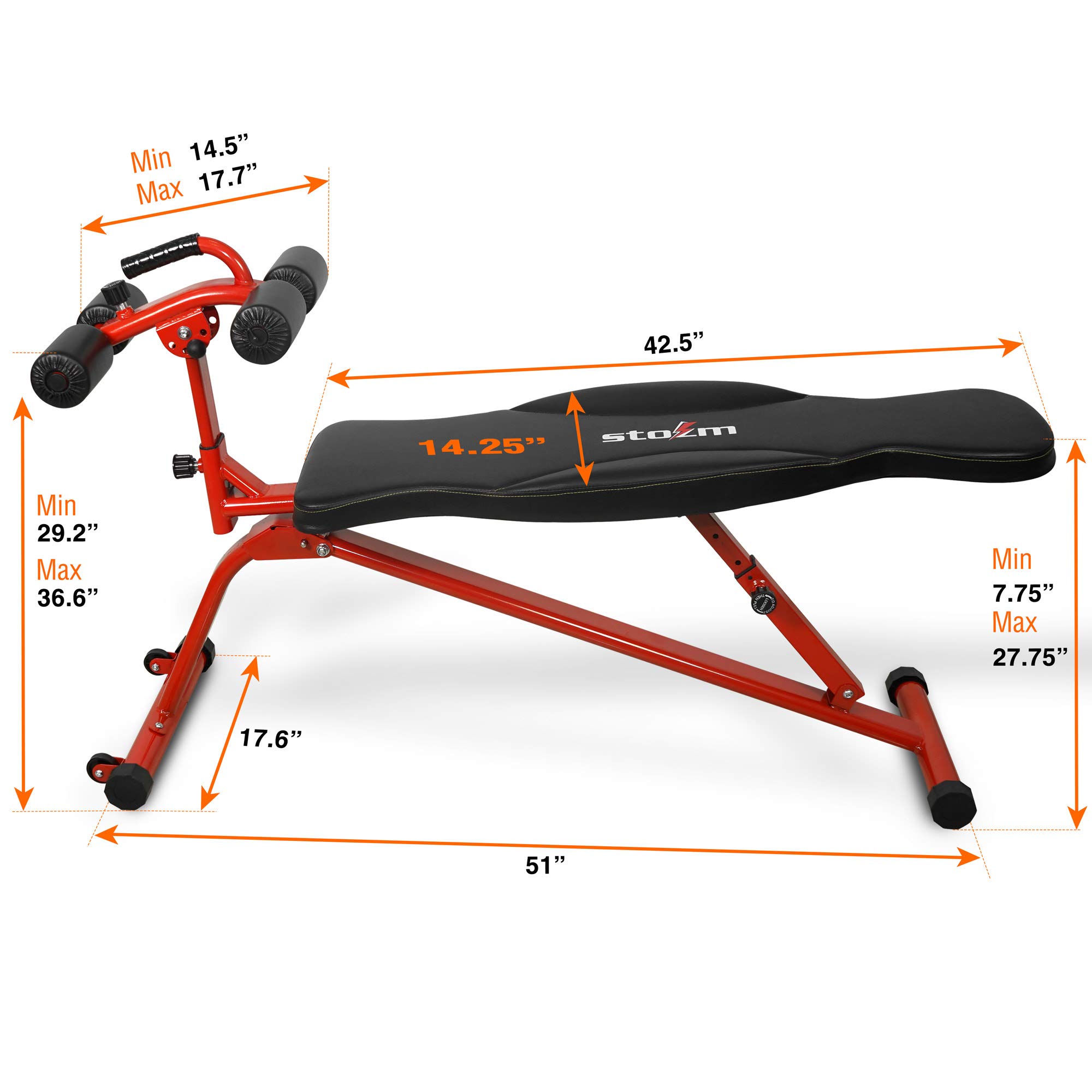 STOZM Adjustable Sit Up Bench & Weight Bench with Pull Up Bar - Full Body Workout Station for Strength Training at Home Gym - Perfect for Core Exercises, Ab Workouts & Muscle Building