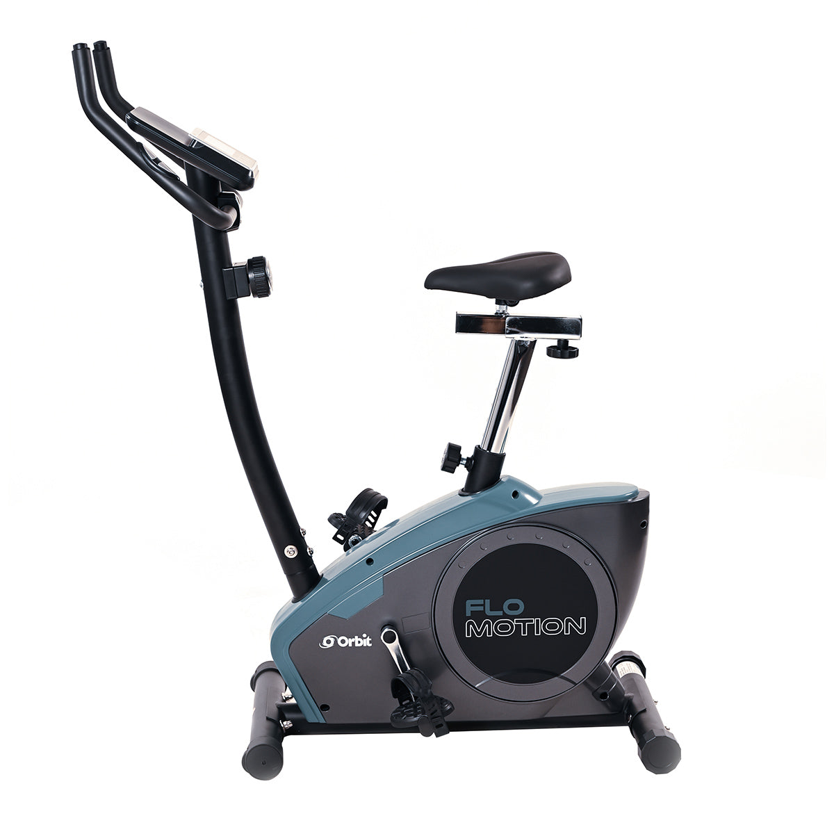 Flo Motion Upright Exercise Bike for Home Gym - Indoor Cycling Bike with LCD Monitor & Adjustable Resistance - Perfect for Cardio Workouts, Weight Loss & Fitness Training