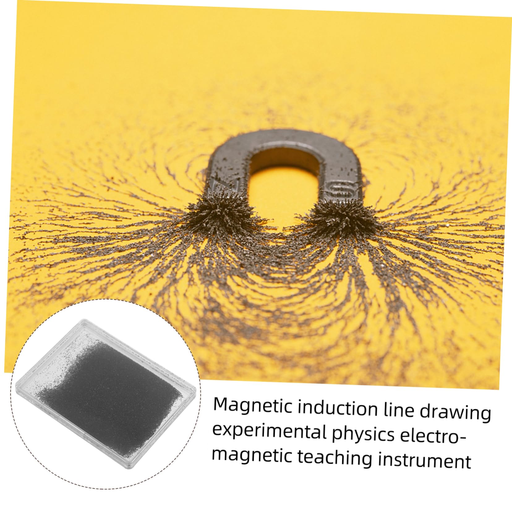 Iron Filings Physics Experiment Kit - Magnetic Field Demonstrator for Science Education | Perfect for Classroom Labs & STEM Learning Activities