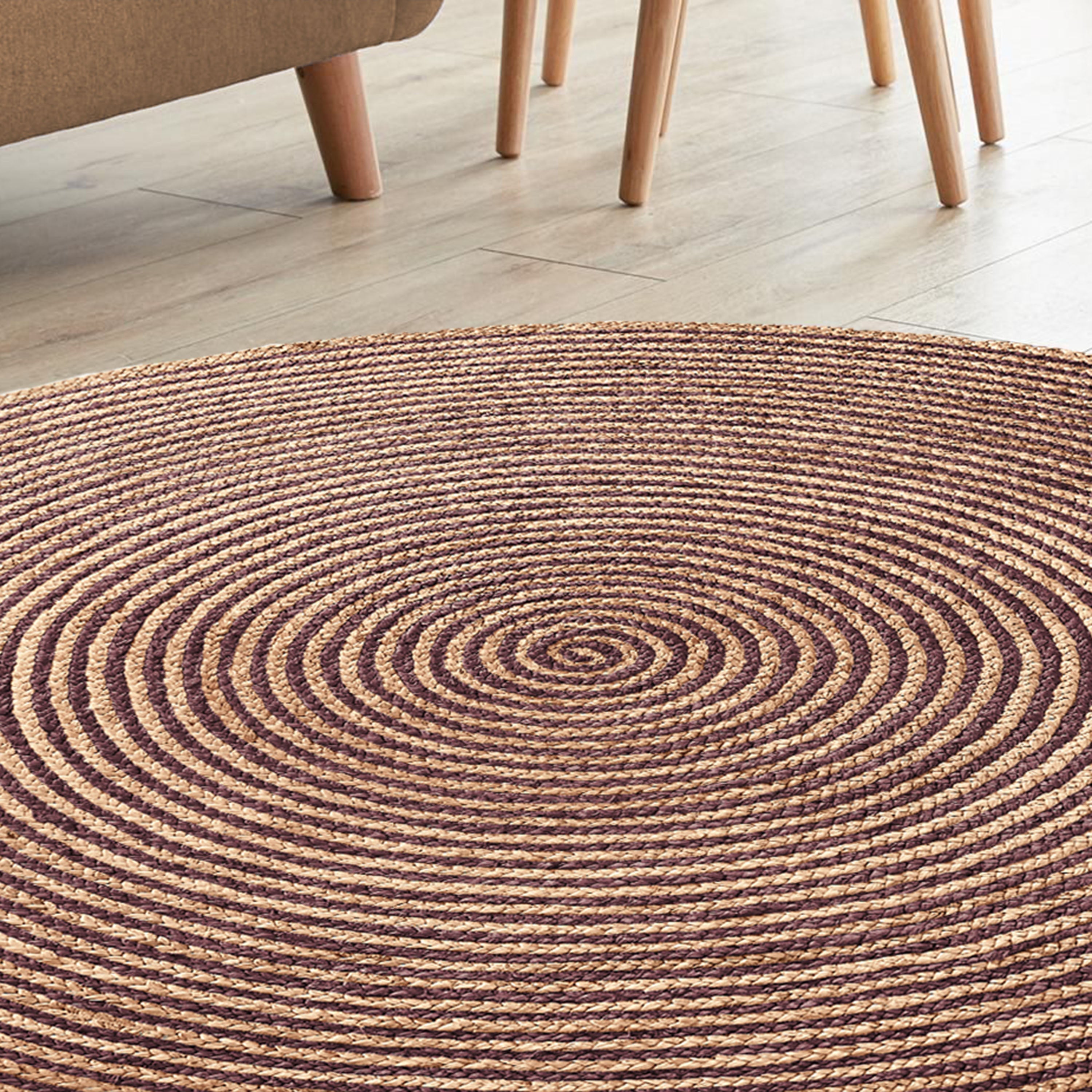 Braided Jute Reversible Handwoven Rug - Natural Fiber Indoor/Outdoor Area Rug for Living Room, Bedroom, Patio & Deck - Eco-Friendly Home Decor