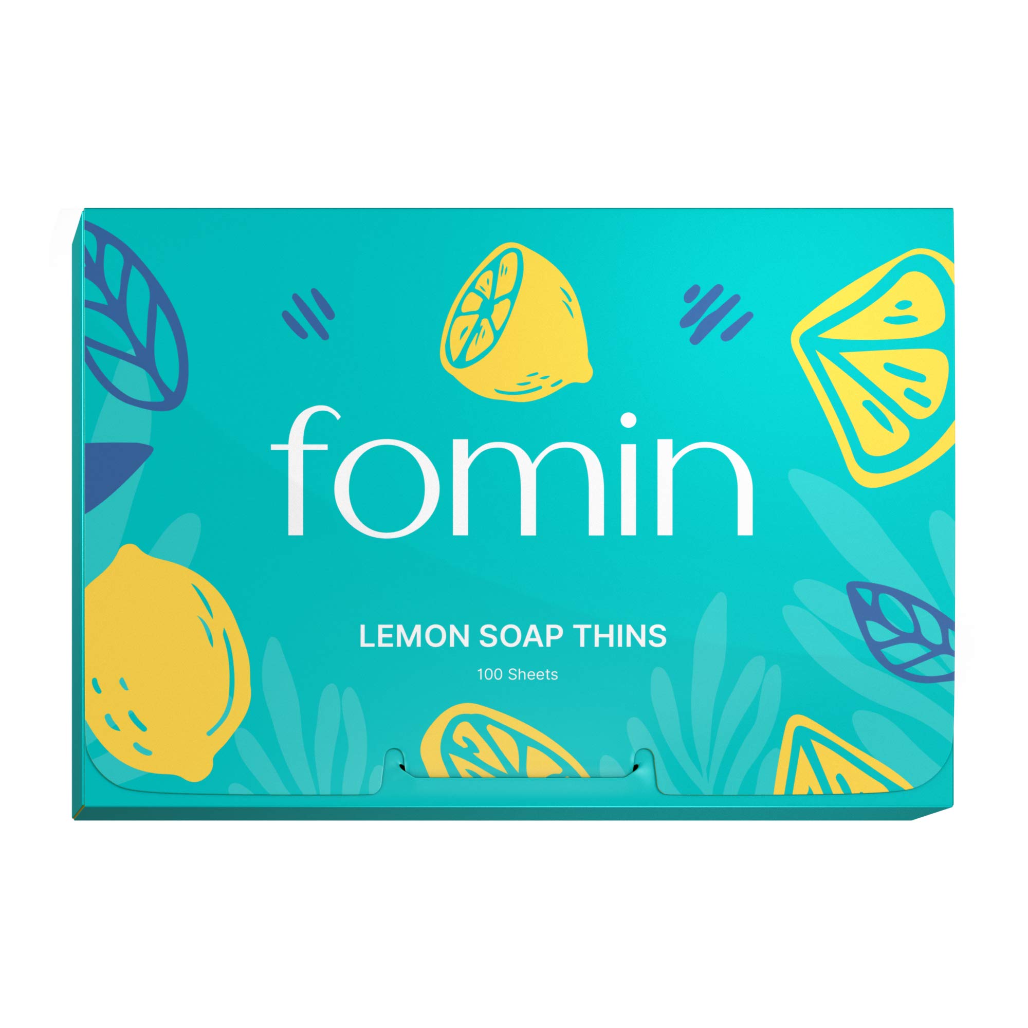 FOMIN Antibacterial Paper Soap Sheets for Hand Washing - 100 Lemon Scented Travel Soap Leaves, Dissolvable Camping & Outdoor Mini Soap, Portable Hand Cleanser for Travel, Hiking, Gym and Daily Use