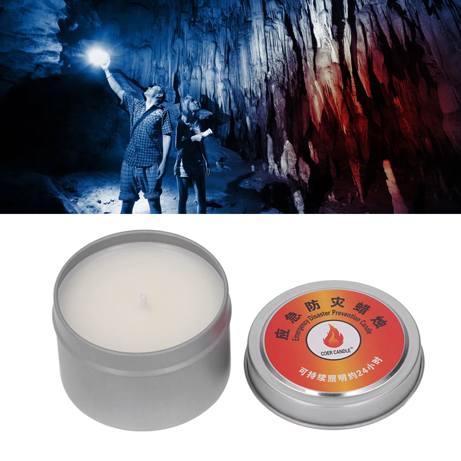 24H Windproof Emergency Candle for Camping & Power Outages