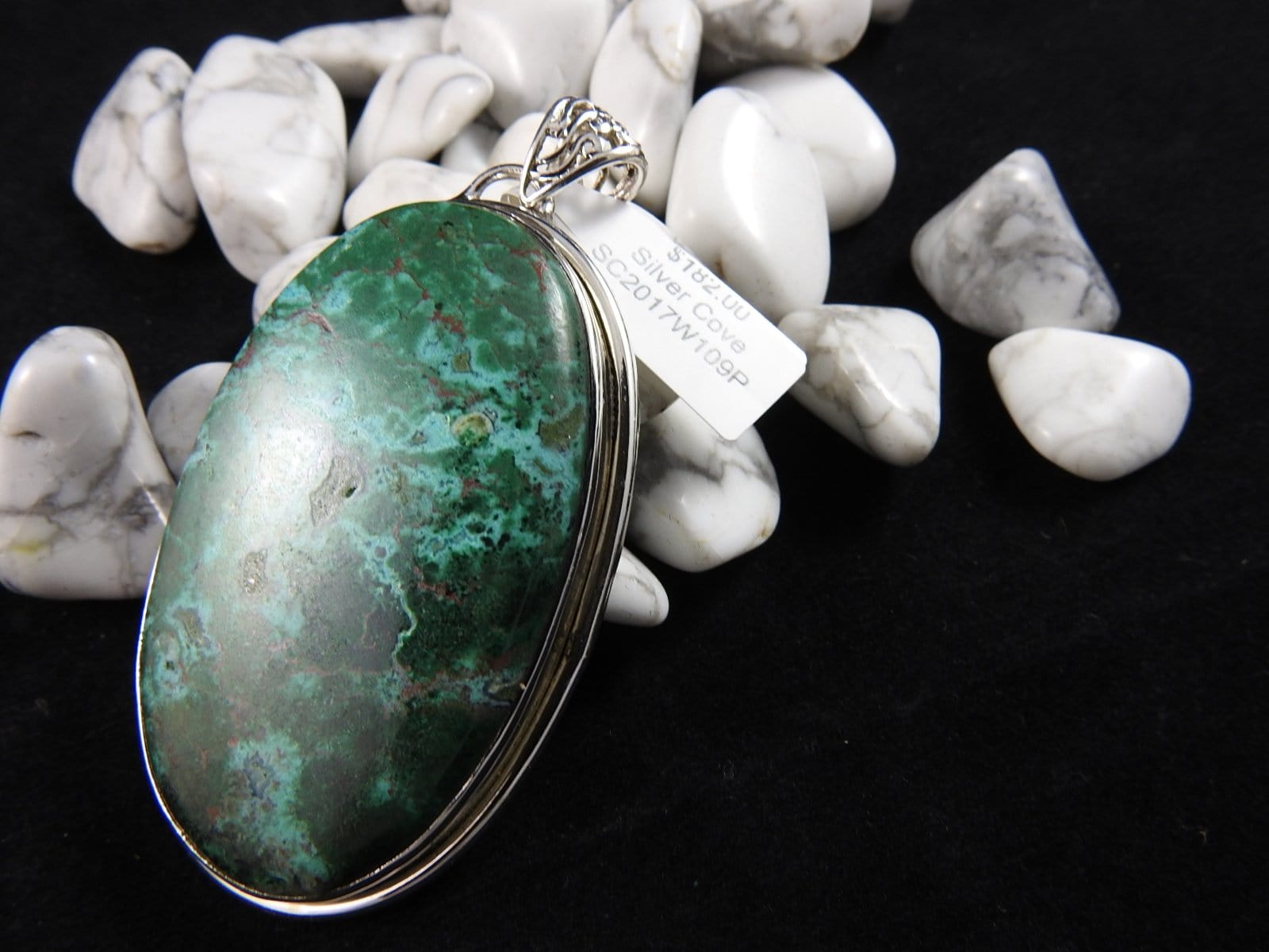 Chrysocolla Sterling Silver Pendant - Natural Gemstone Jewelry for Women, Handmade Necklace for Spiritual Healing & Energy Balance | Perfect for Meditation, Yoga & Everyday Wear