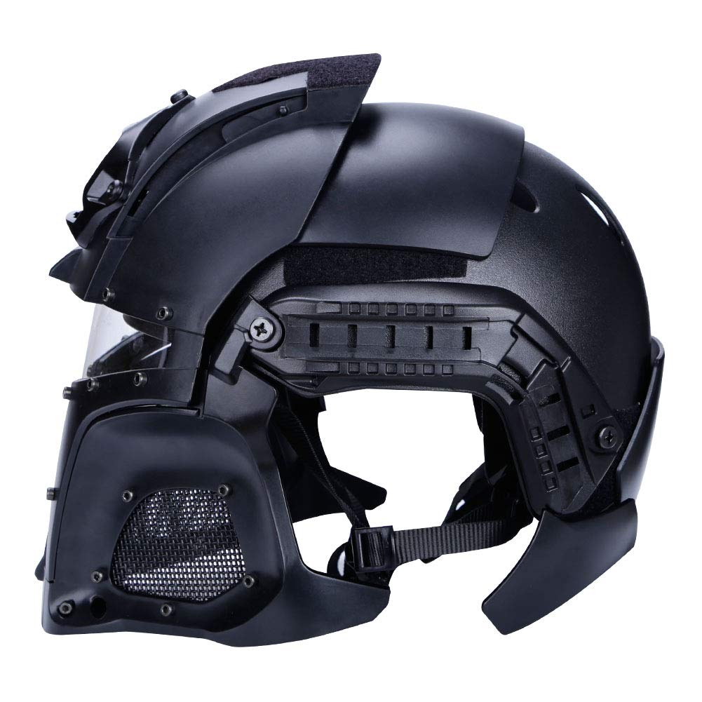 Tactical Military Airsoft Paintball Helmet with PC Lens - Full Face Protection Mask for Airsoft, Paintball & Outdoor Combat Games | Ideal for Tactical Training, Military Simulation & Extreme Sports