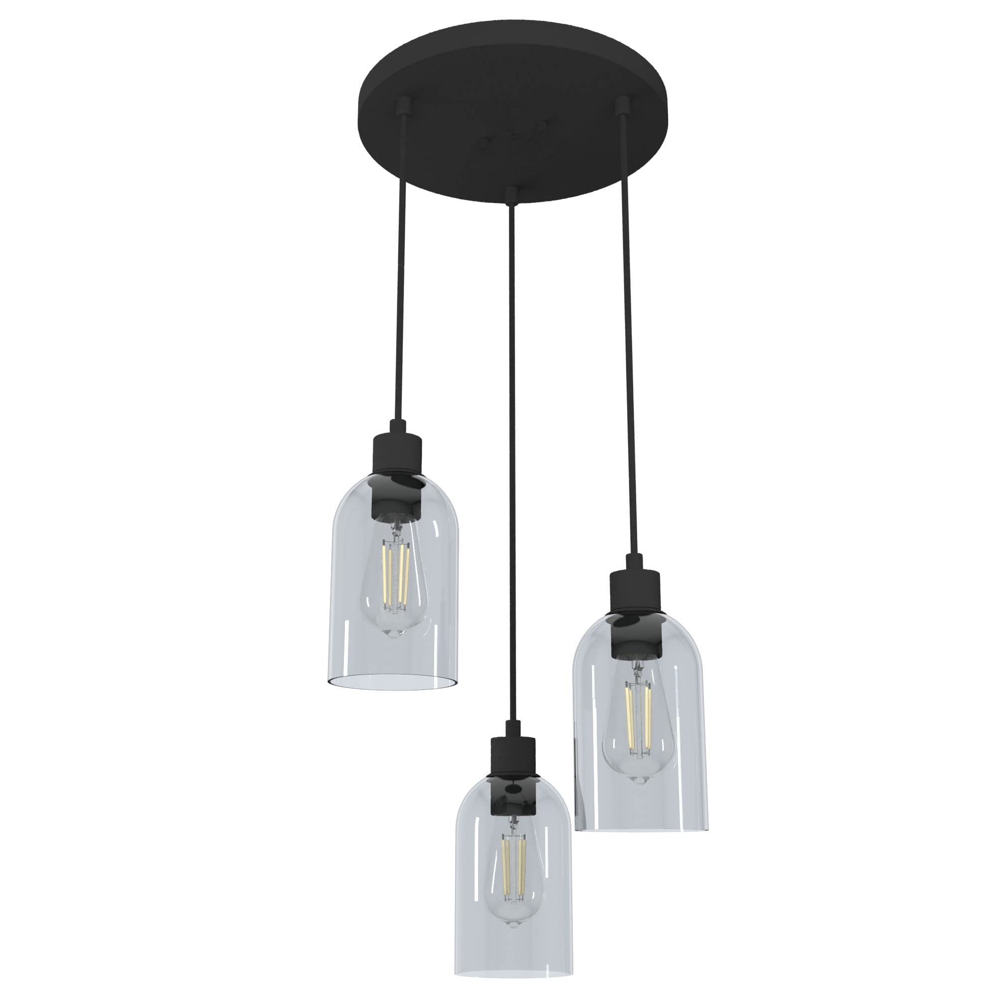 Hunter Fan Company 19719 Lochemeade 5-Light Cluster Pendant Ceiling Light Fixture - Natural Iron Finish - Perfect for Dining Room, Kitchen Island or Entryway Lighting