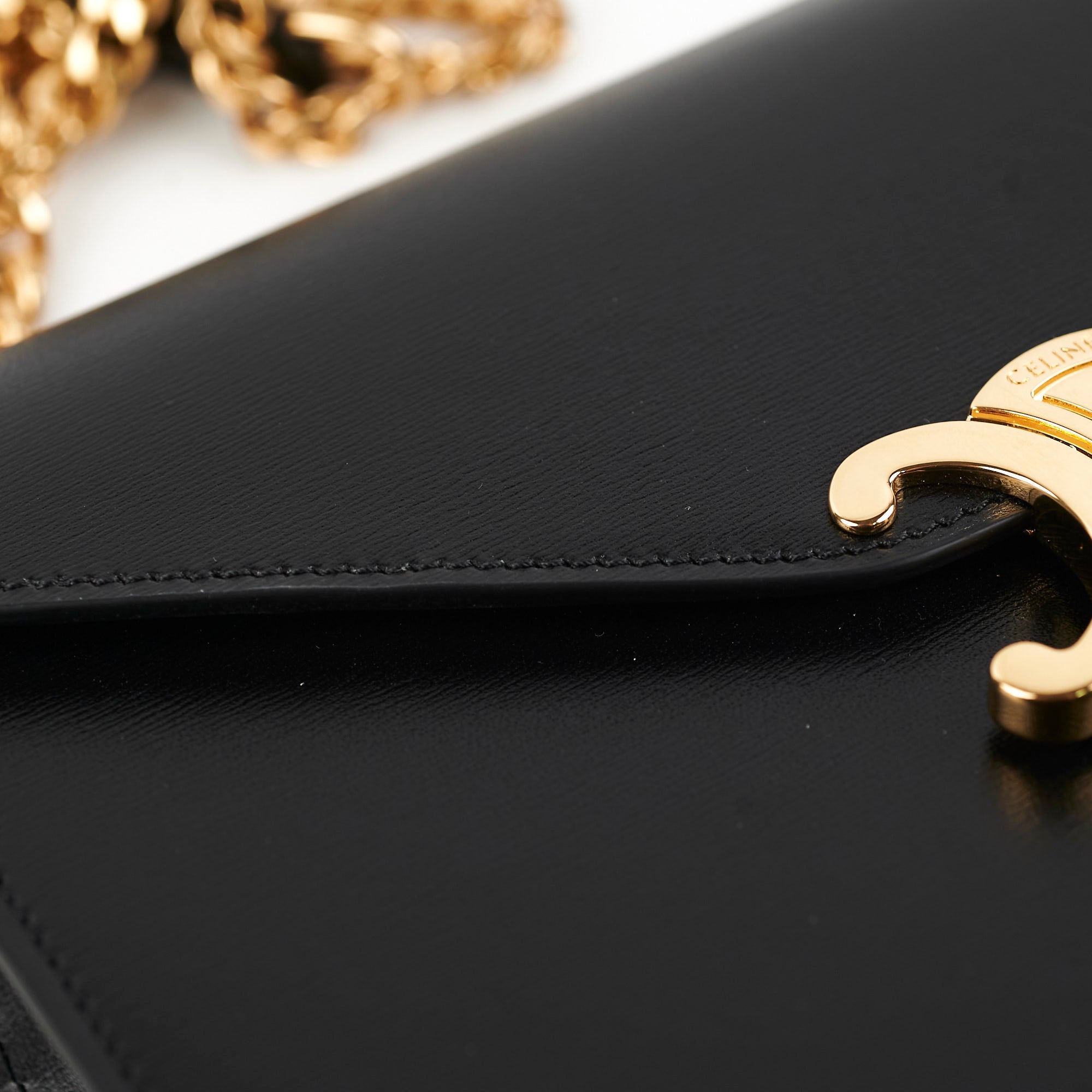 Celine Triomphe Black Wallet On Chain WOC - Stylish Crossbody Bag for Women | Perfect for Evening Parties, Date Nights & Daily Essentials