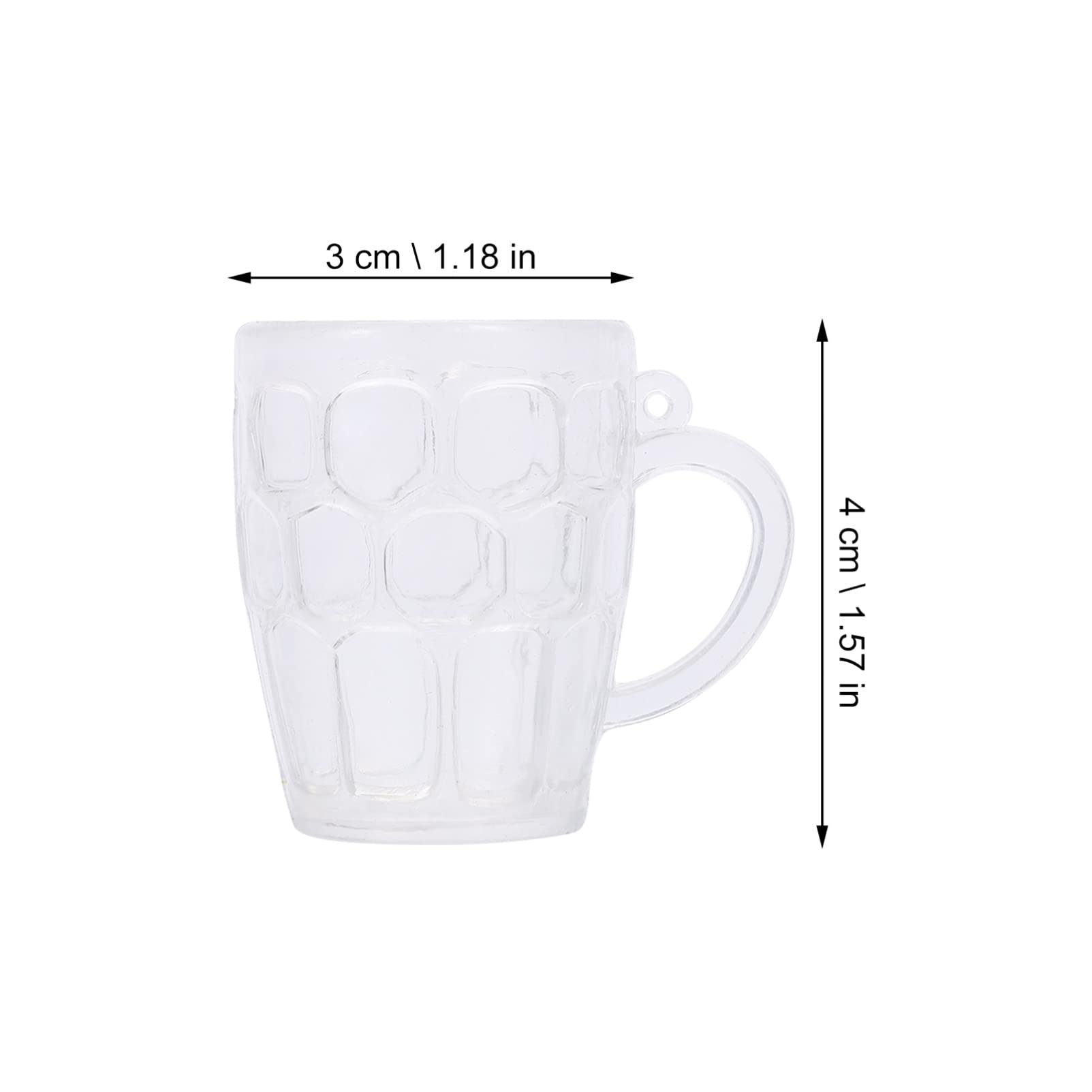 Toddmomy 20Pcs Mini Beer Mugs - Clear Plastic Shot Glasses with Handle for Dollhouse Decor, DIY Crafts, Party Favors & Miniature Bar Accessories - Perfect for Dollhouse Scenes, Craft Projects & Themed Parties
