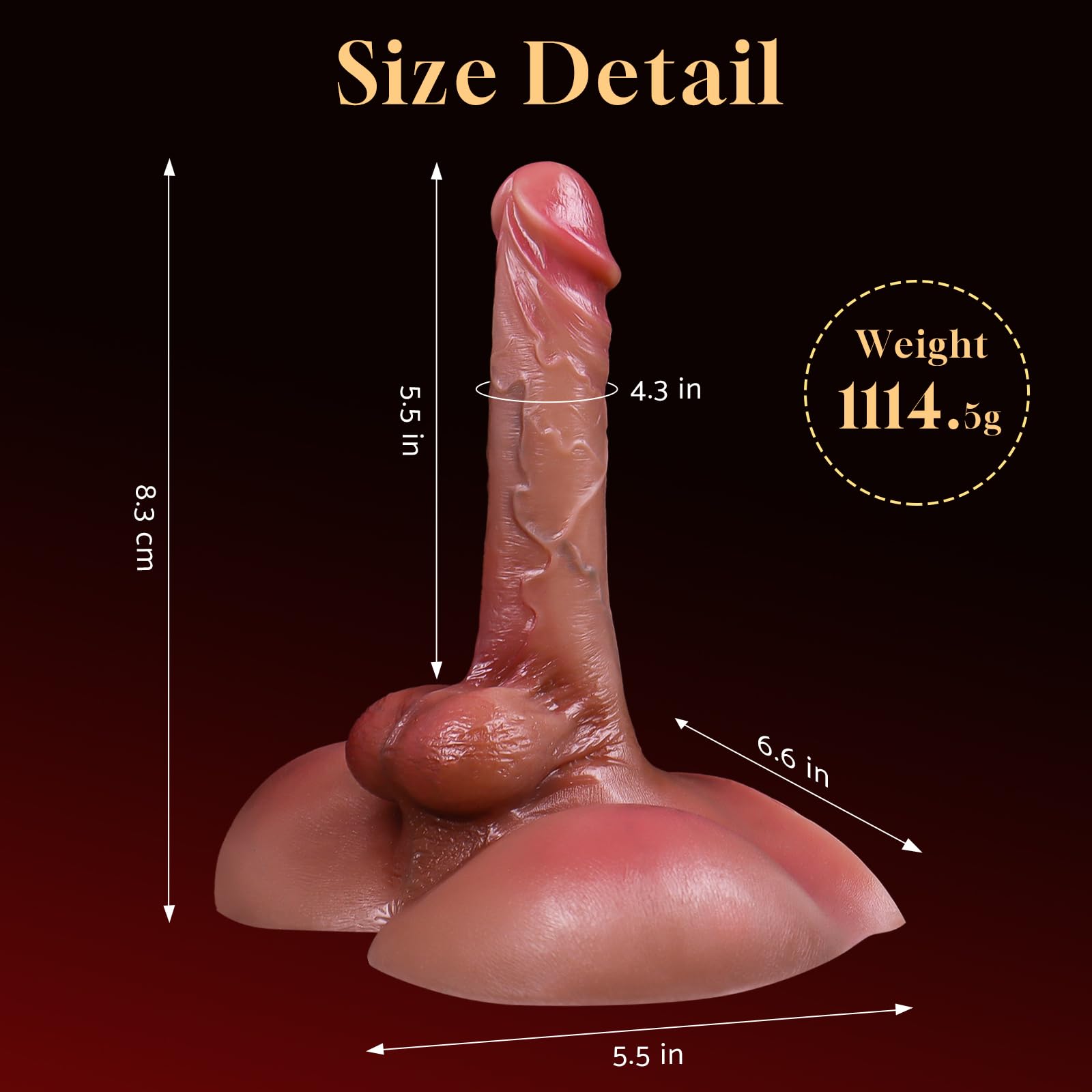 Realistic Male Torso Sex Doll for Women & Couples - 8 Inch Soft Anal Dildo with Tight Mini Butt | Unisex Adult Toy for Gay, Lesbian & Straight Play (2.5 LB) - Perfect for Solo Pleasure, Couples Exploration & LGBTQ+ Intimacy