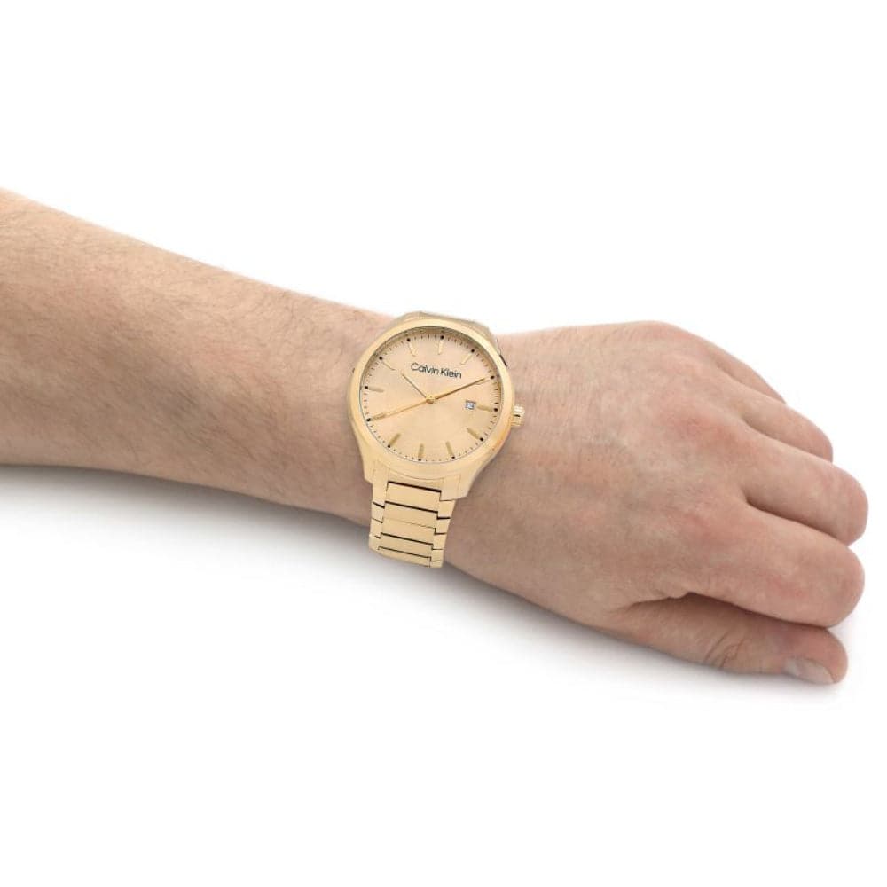 Calvin Klein Men's Gold Dial Stainless Steel Watch 25200349 - Luxury Dress Watch for Business, Formal Events & Everyday Wear
