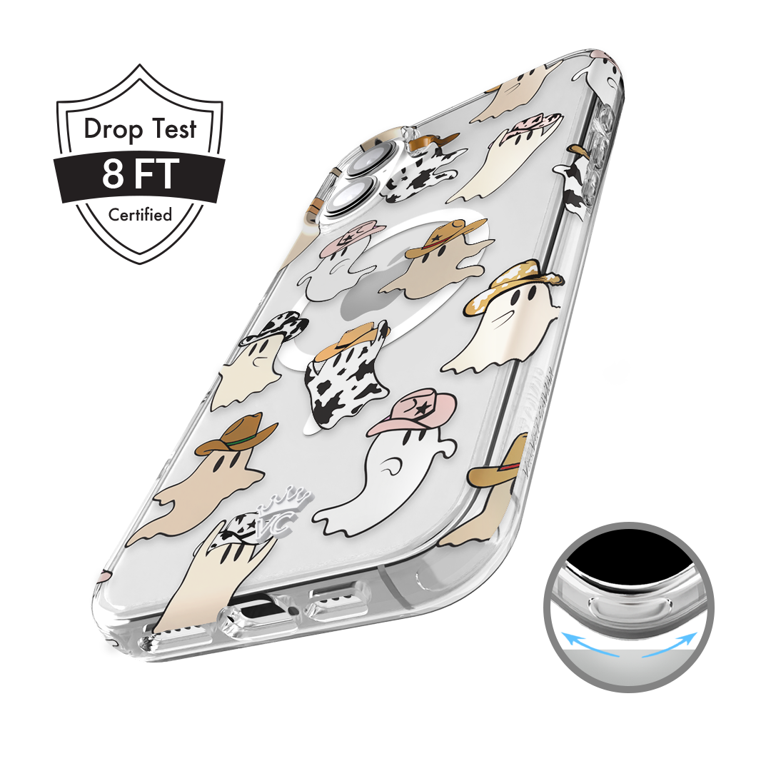 Ghosted Cowboys iPhone Case - Premium Protective Cover for iPhone 12/13/14/15 Pro Max - Western Design with Shockproof & Anti-Scratch Features - Perfect for Outdoor Adventures & Western Style Lovers
