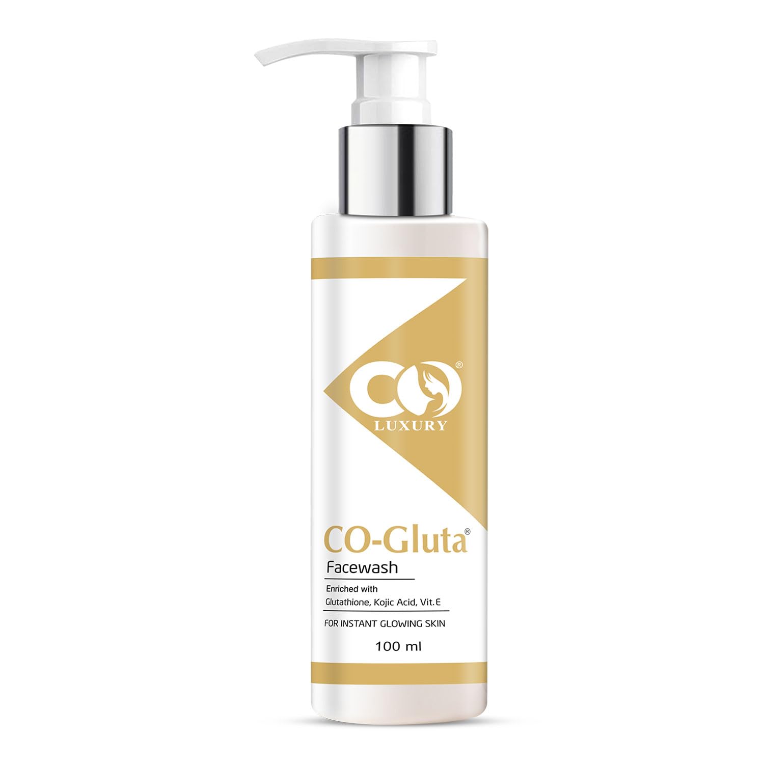 CO LUXURY Exfoliating Glutathione Face Wash with Vitamin C & E, Kojic Acid - Anti-Pigmentation, Skin Brightening, Oil Control & Hydrating Cleanser for Tan Removal (100ml) | Perfect for Daily Skincare Routine & Sun-Damaged Skin Repair