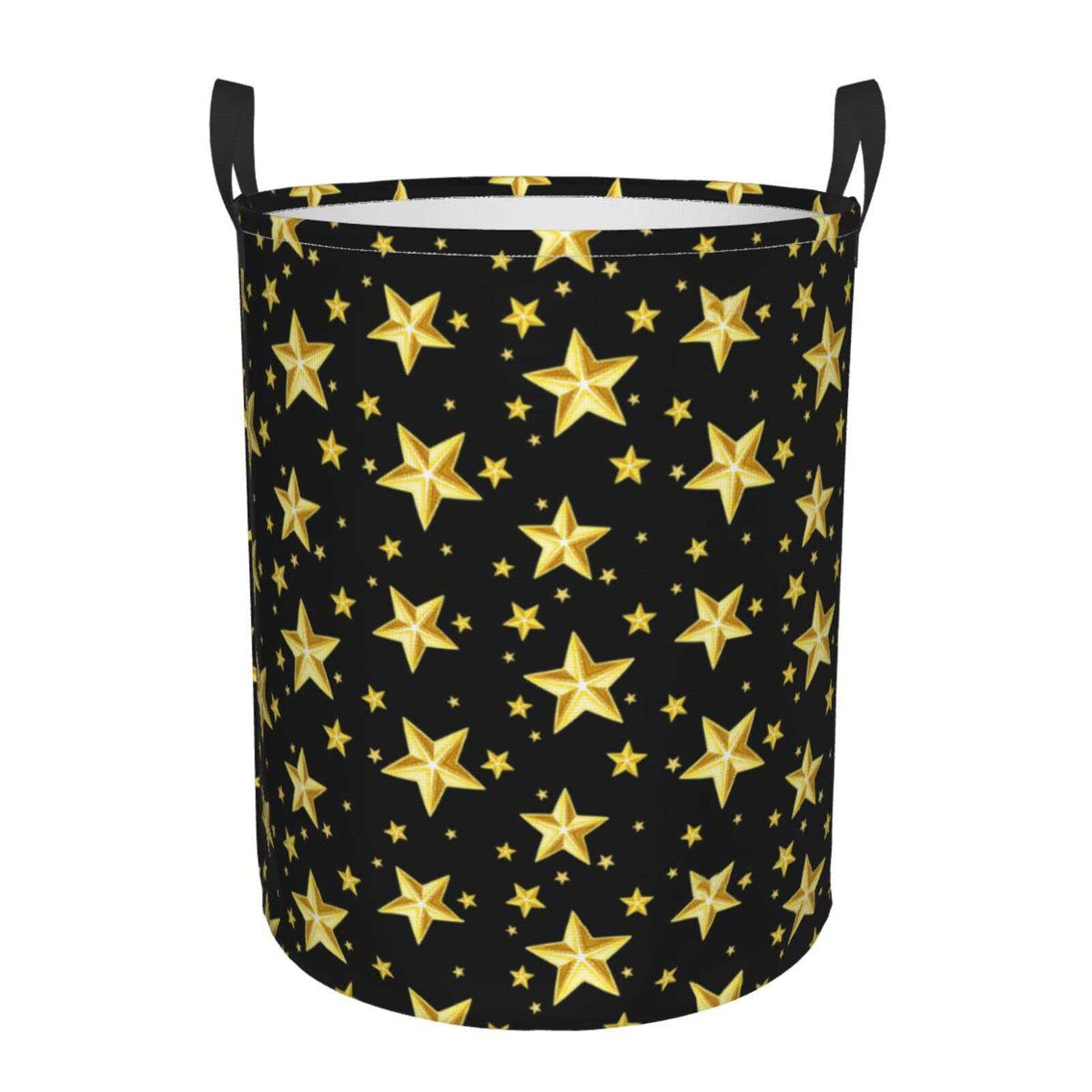 Galaxy Laundry Hamper - Star Pattern Clothes Basket & Toy Organizer with Lid - Space Themed Dirty Clothes Storage Bin for Kids Room, Nursery, or Dorm - Perfect for Laundry Day Organization