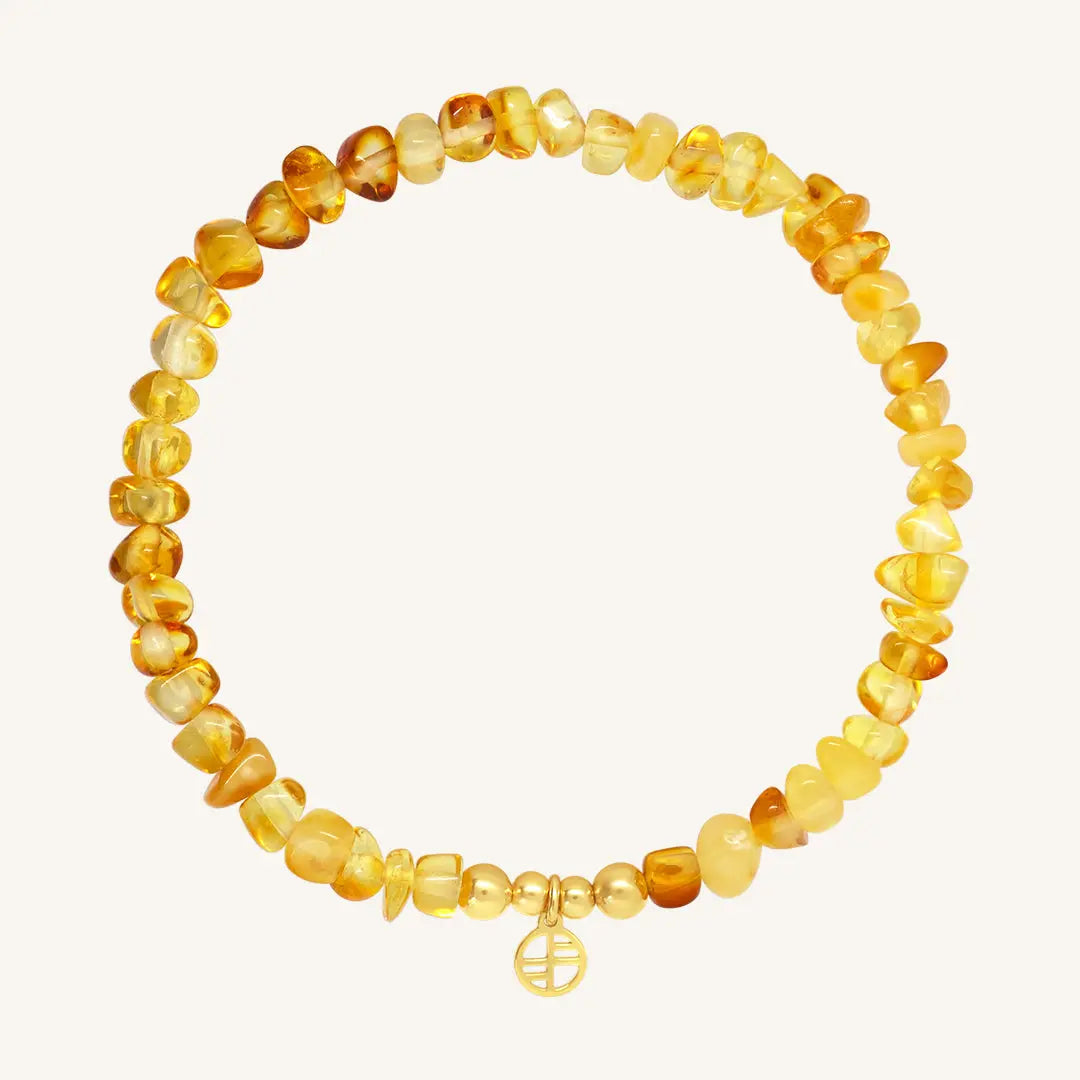 Abundance Amber Stone Bracelet - Natural Healing Crystal for Stress Relief & Positive Energy - Perfect for Meditation, Yoga & Spiritual Wellness