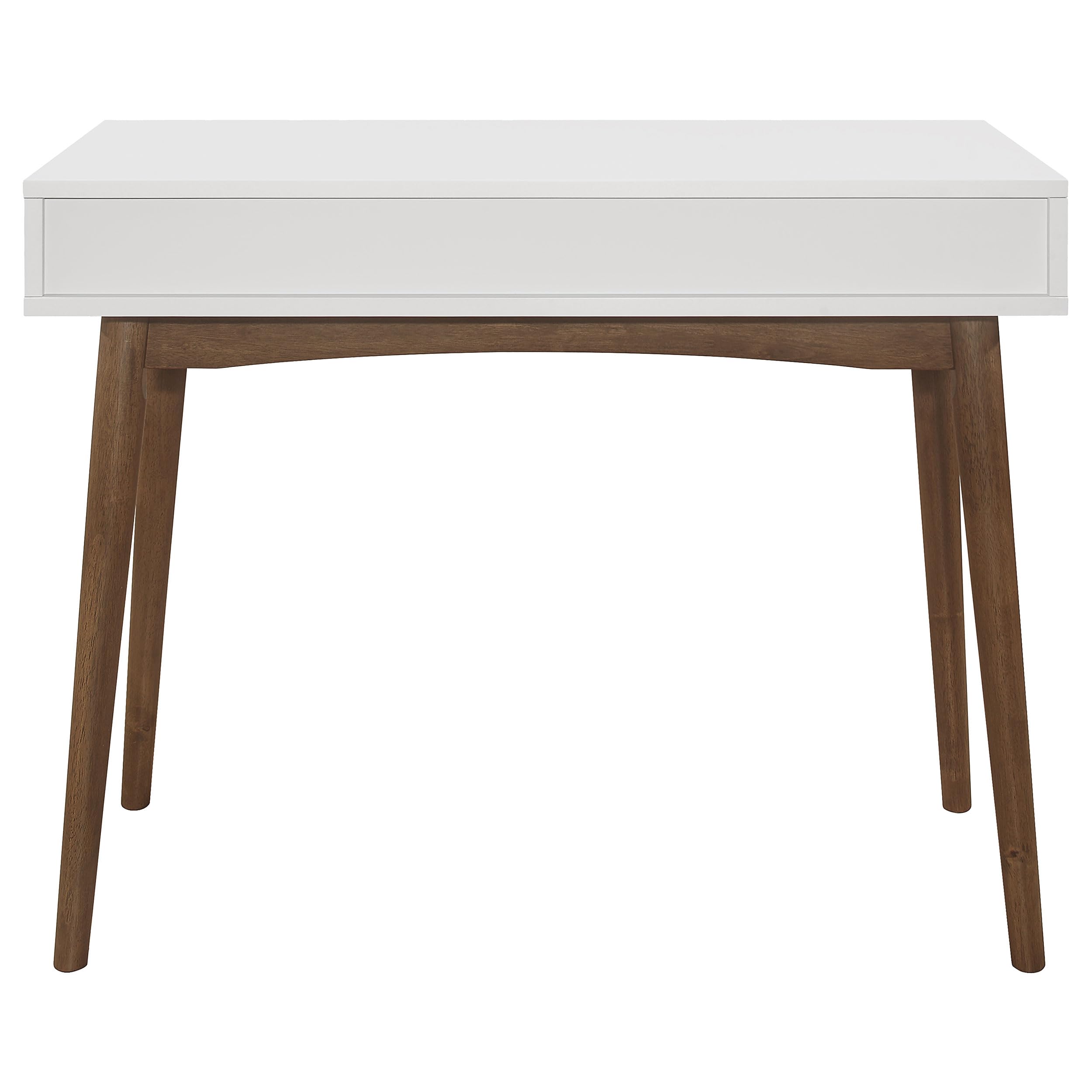 Coaster Furniture Bradenton 1-Drawer White & Walnut Writing Desk 801931 - Perfect for Home Office, Study Room & Small Spaces